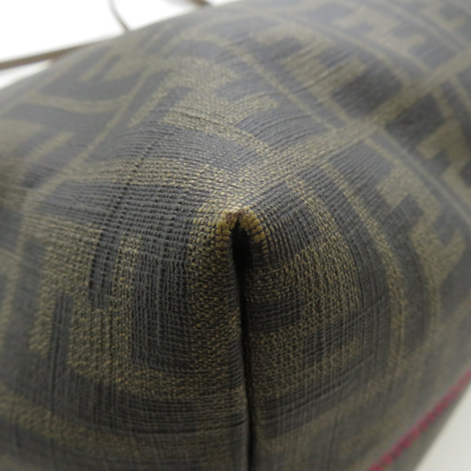 FENDI 塗層帆布Tote Bag金扣肩背袋啡色