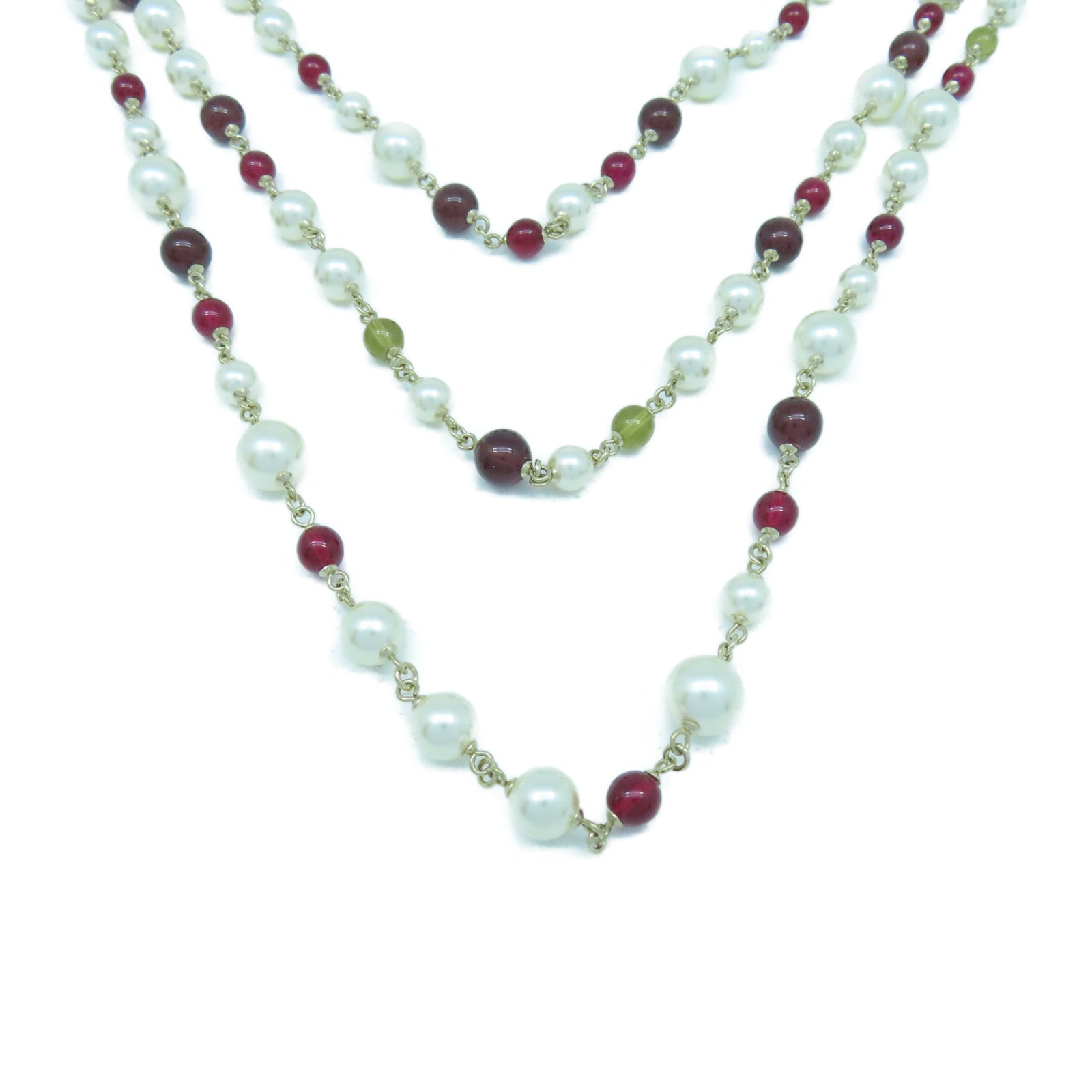 CHANEL 金屬/PVC Necklace項鍊金色/白色/紅色/綠色