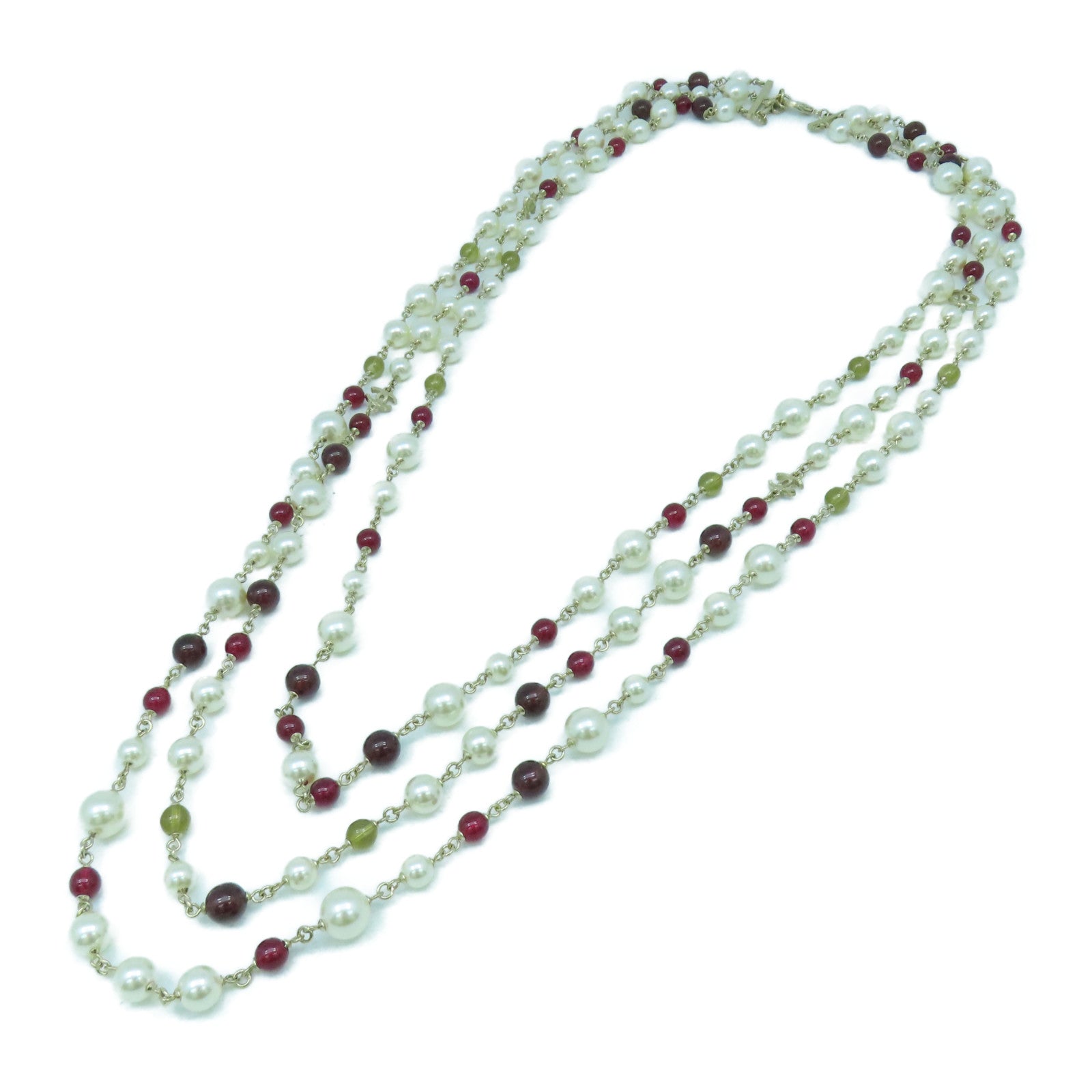 CHANEL 金屬/PVC Necklace項鍊金色/白色/紅色/綠色