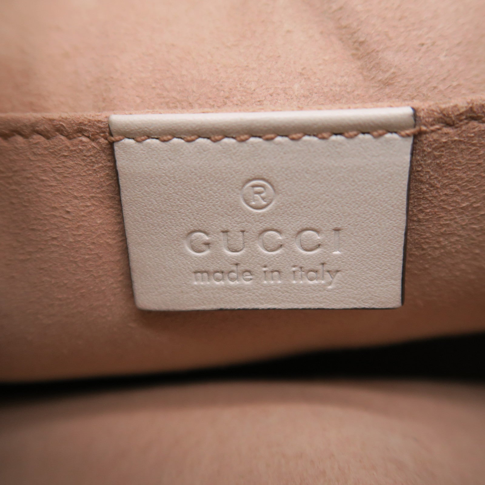 GUCCI 斜紋牛皮皮革Backpack金扣背包白色