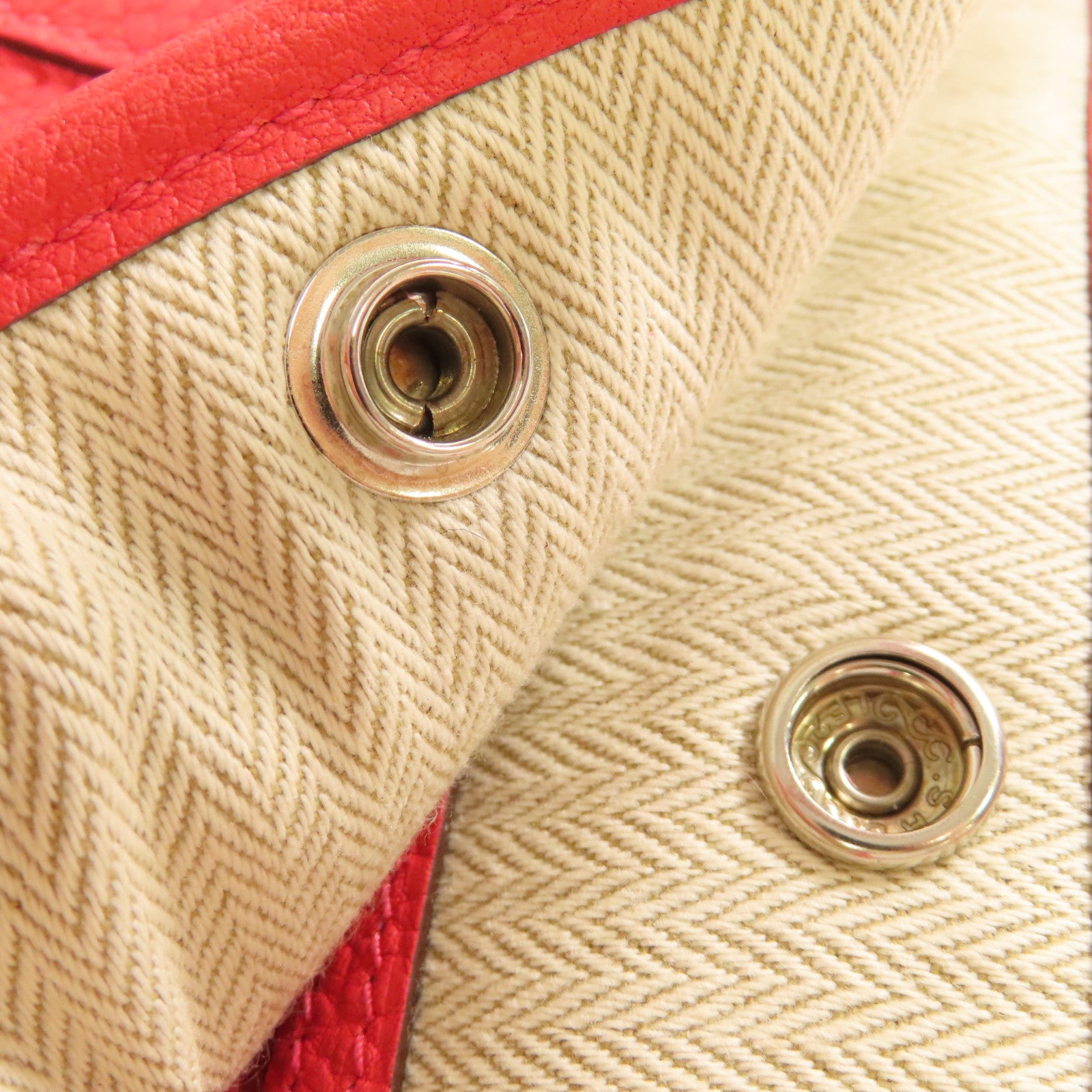 HERMES Negonda皮革Garden Party TPM Tote Bag銀扣手挽袋紅色
