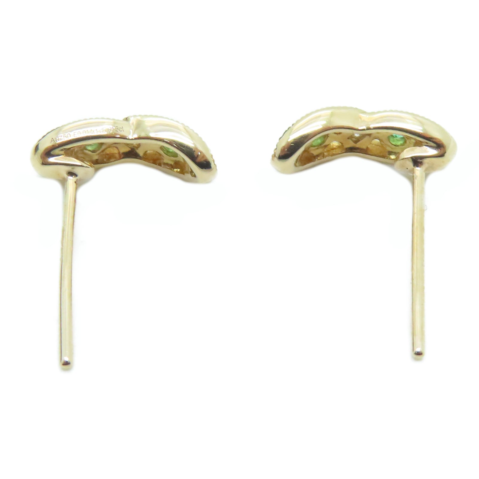 JEWELRY 18K玫瑰金Emerald Diamond Earrings 0.12ct綠寶石0.18ct鑽石耳環