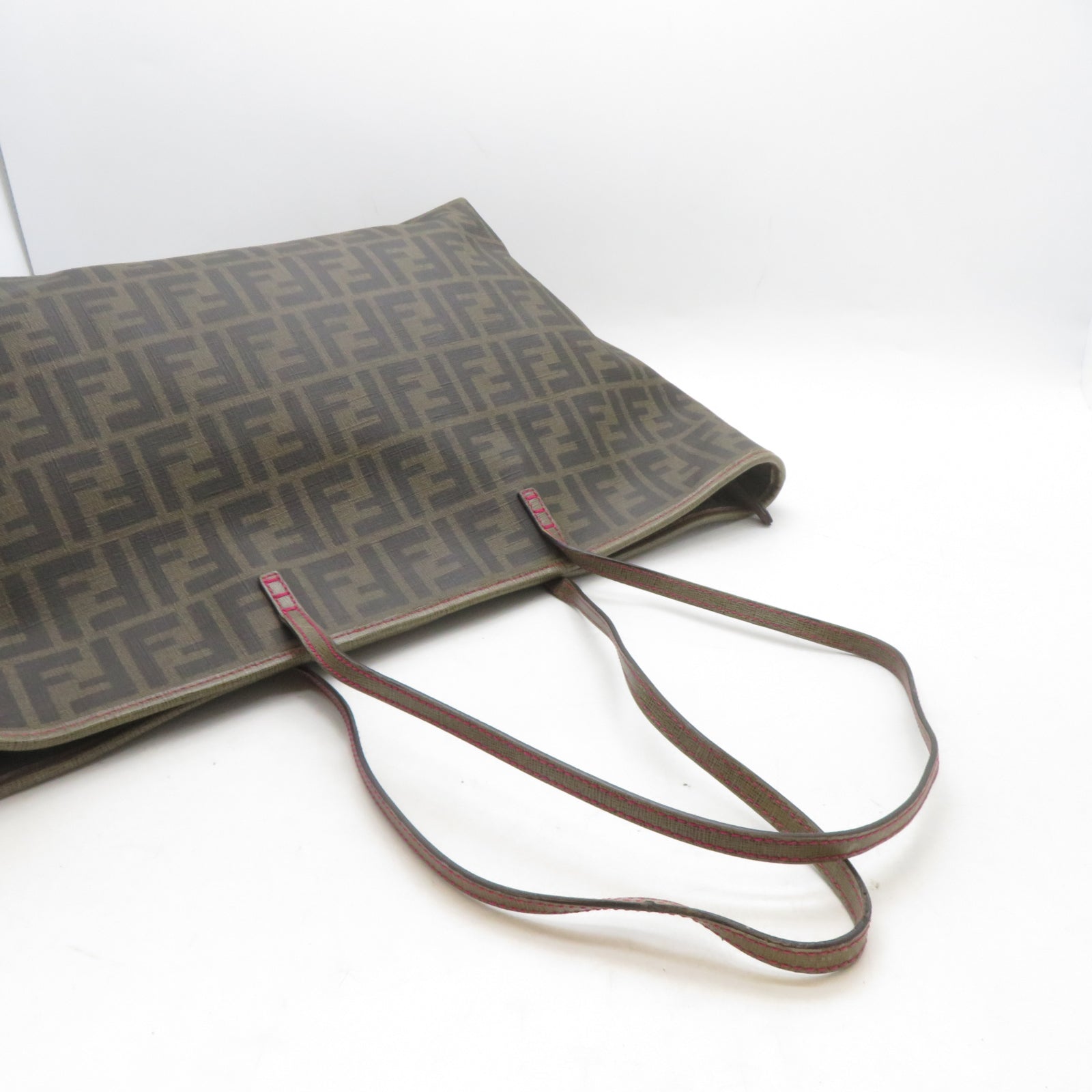 FENDI 塗層帆布Tote Bag金扣肩背袋啡色