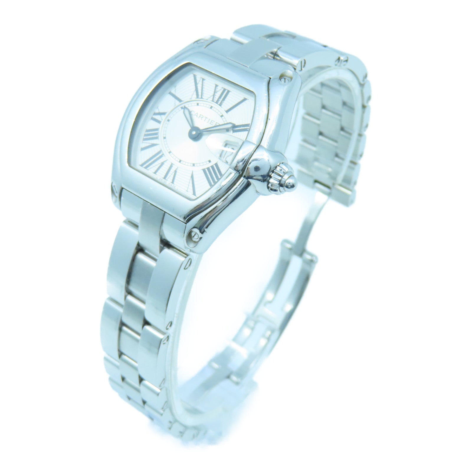 CARTIER Roadstar 31cm Stainless Steel Watch Quartz Movement White