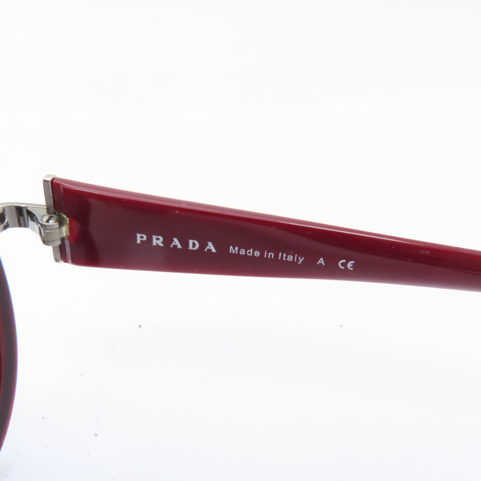 PRADA PVC/金屬Sunglasses銀扣太陽眼鏡紅色