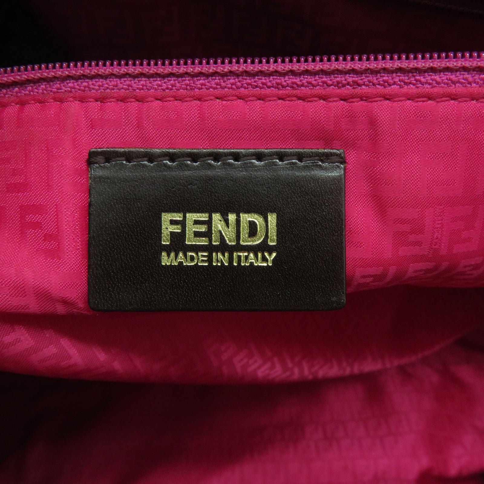 FENDI 塗層帆布Tote Bag金扣肩背袋啡色