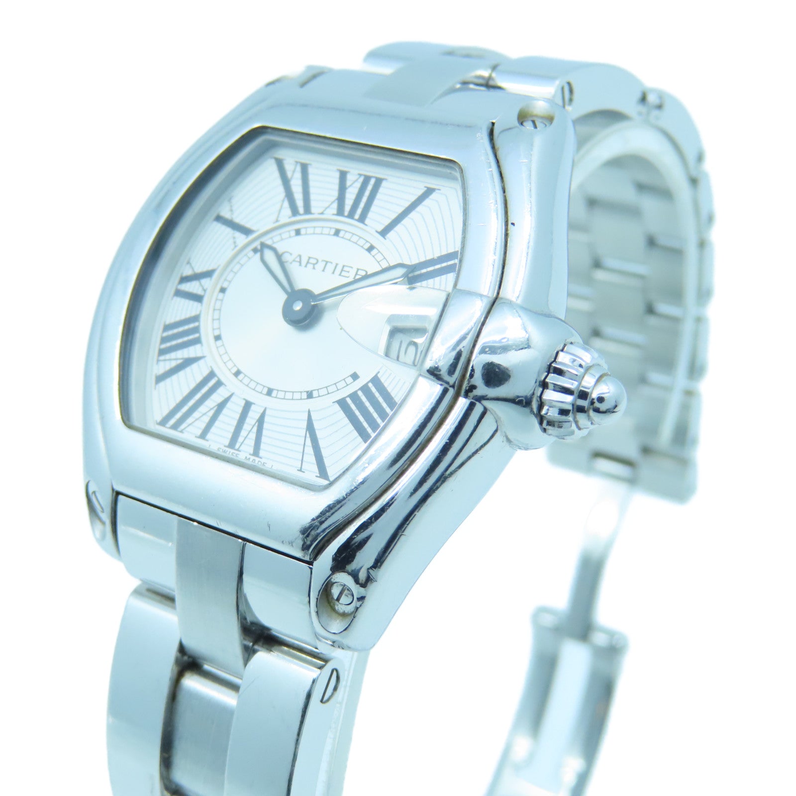 CARTIER Roadstar 31cm Stainless Steel Watch Quartz Movement White