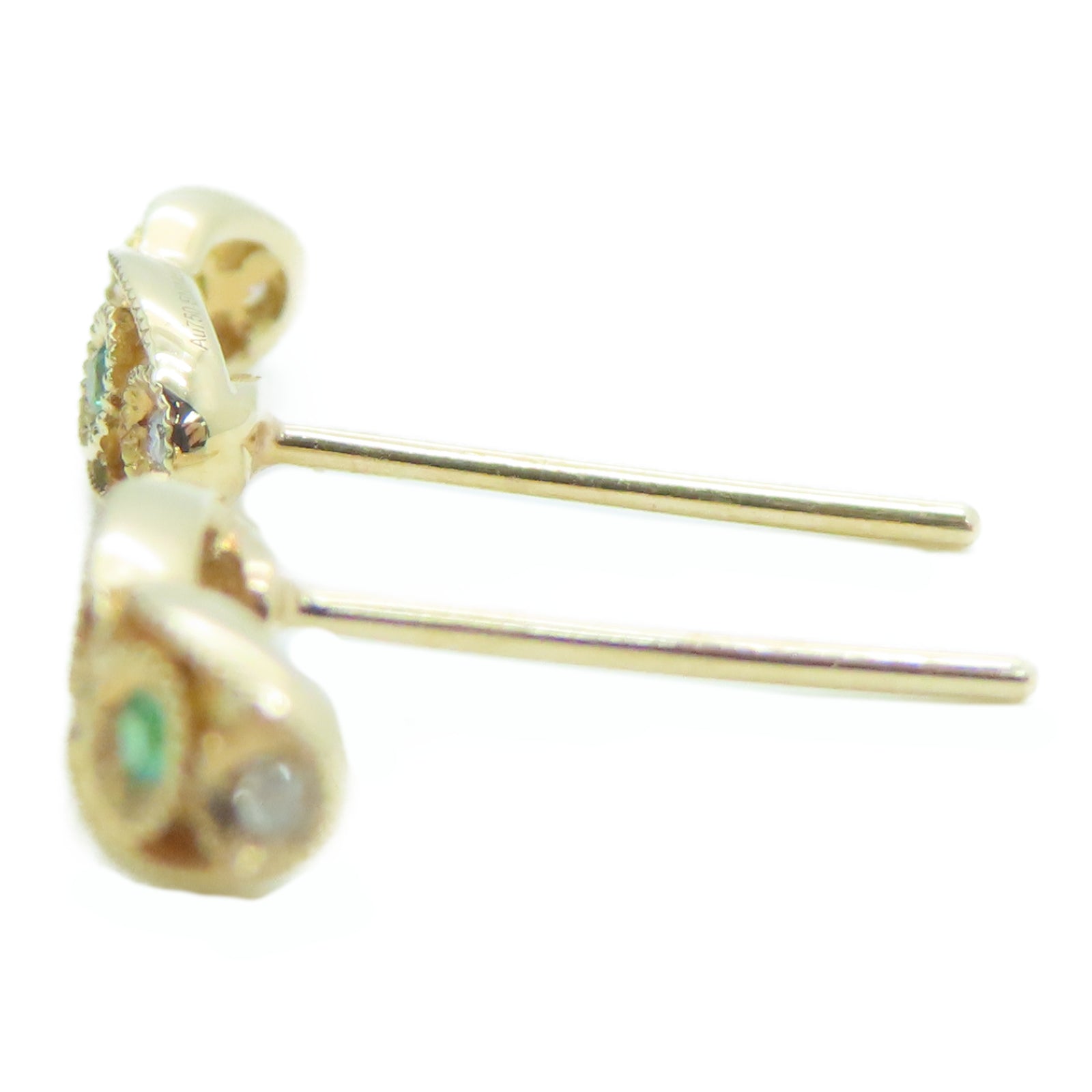JEWELRY 18K玫瑰金Emerald Diamond Earrings 0.12ct綠寶石0.18ct鑽石耳環