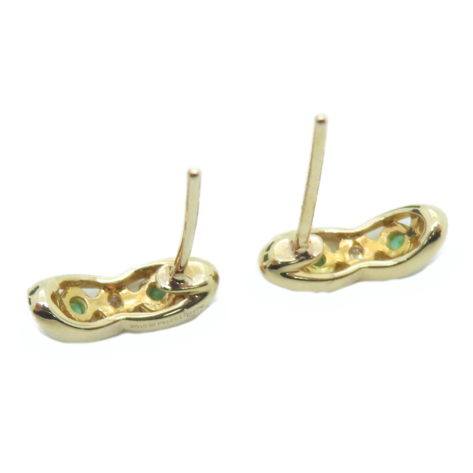 JEWELRY 18K玫瑰金Emerald Diamond Earrings 0.12ct綠寶石0.18ct鑽石耳環