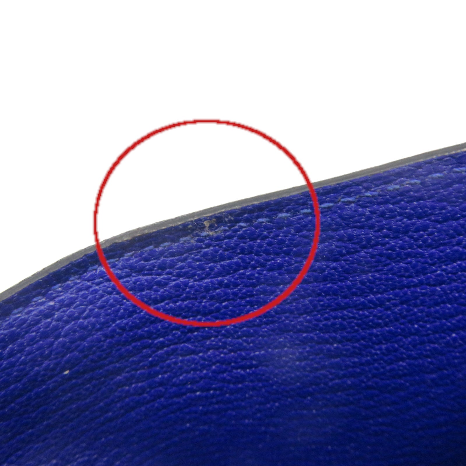 HERMES Chevre皮革Kelly Short Wallet银扣短钱包Bleu Electrique蓝色