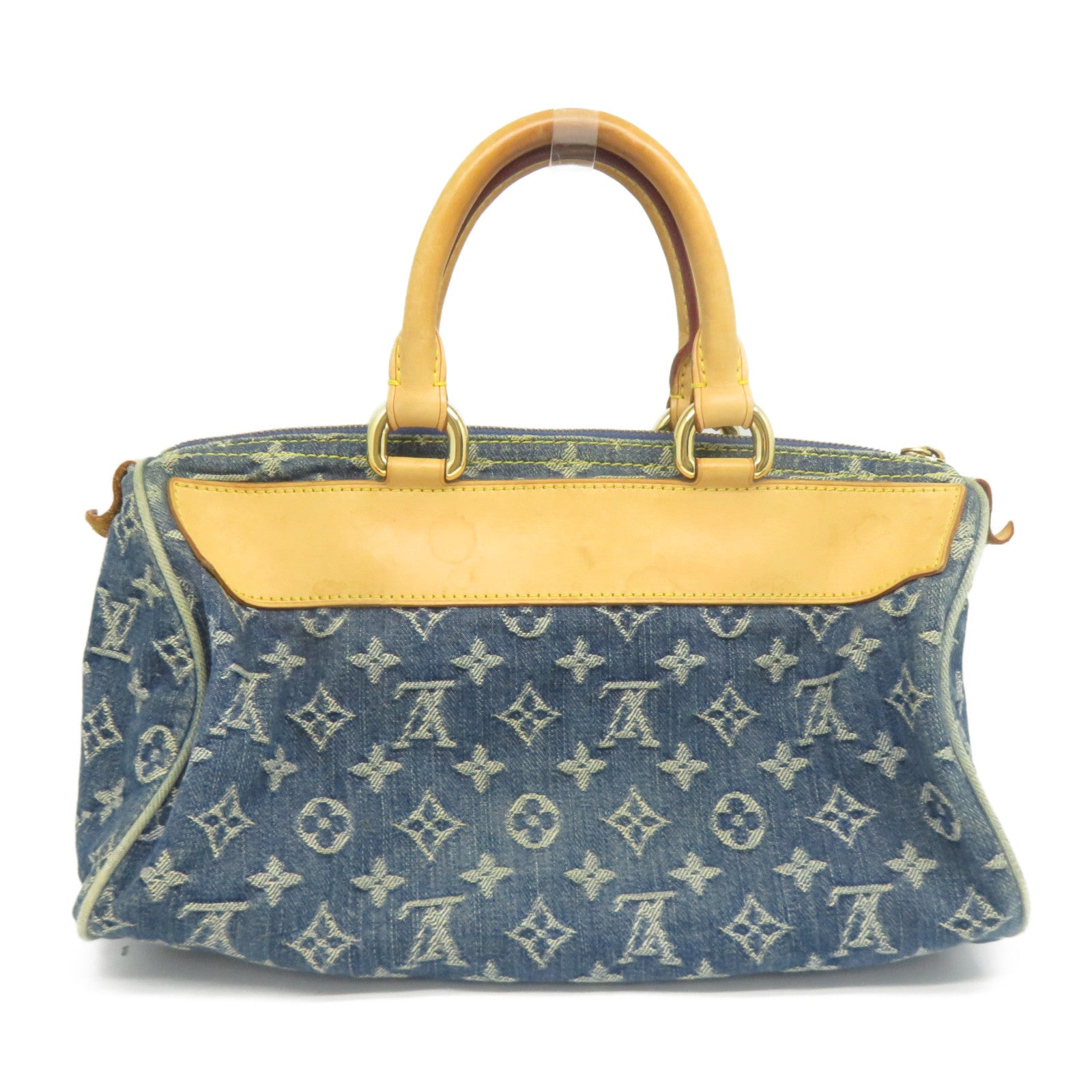 LOUIS VUITTON Monogram Denim Neo Speedy金扣手挽袋藍色