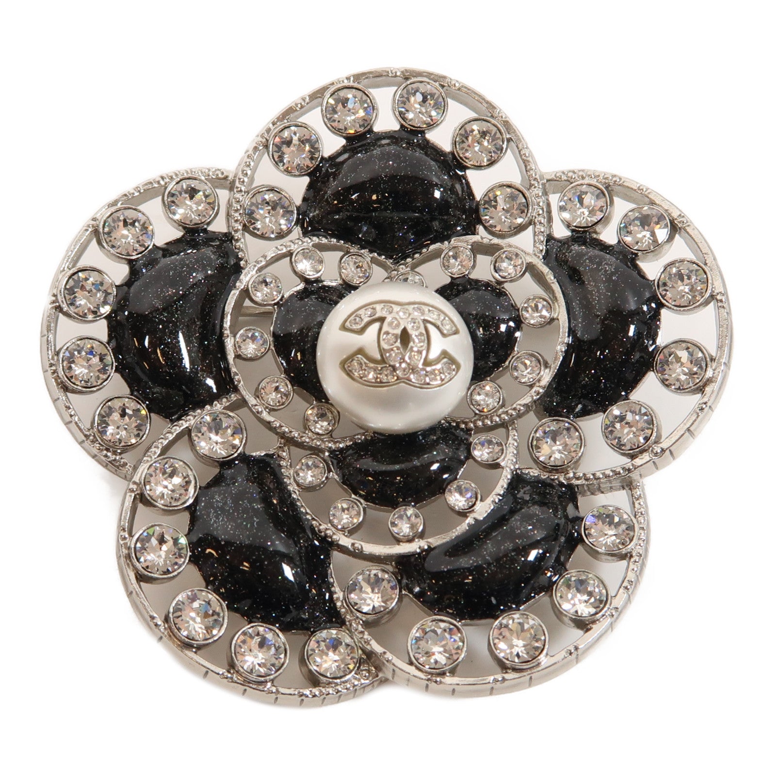 CHANEL 金屬Brooch胸針銀色/黑色