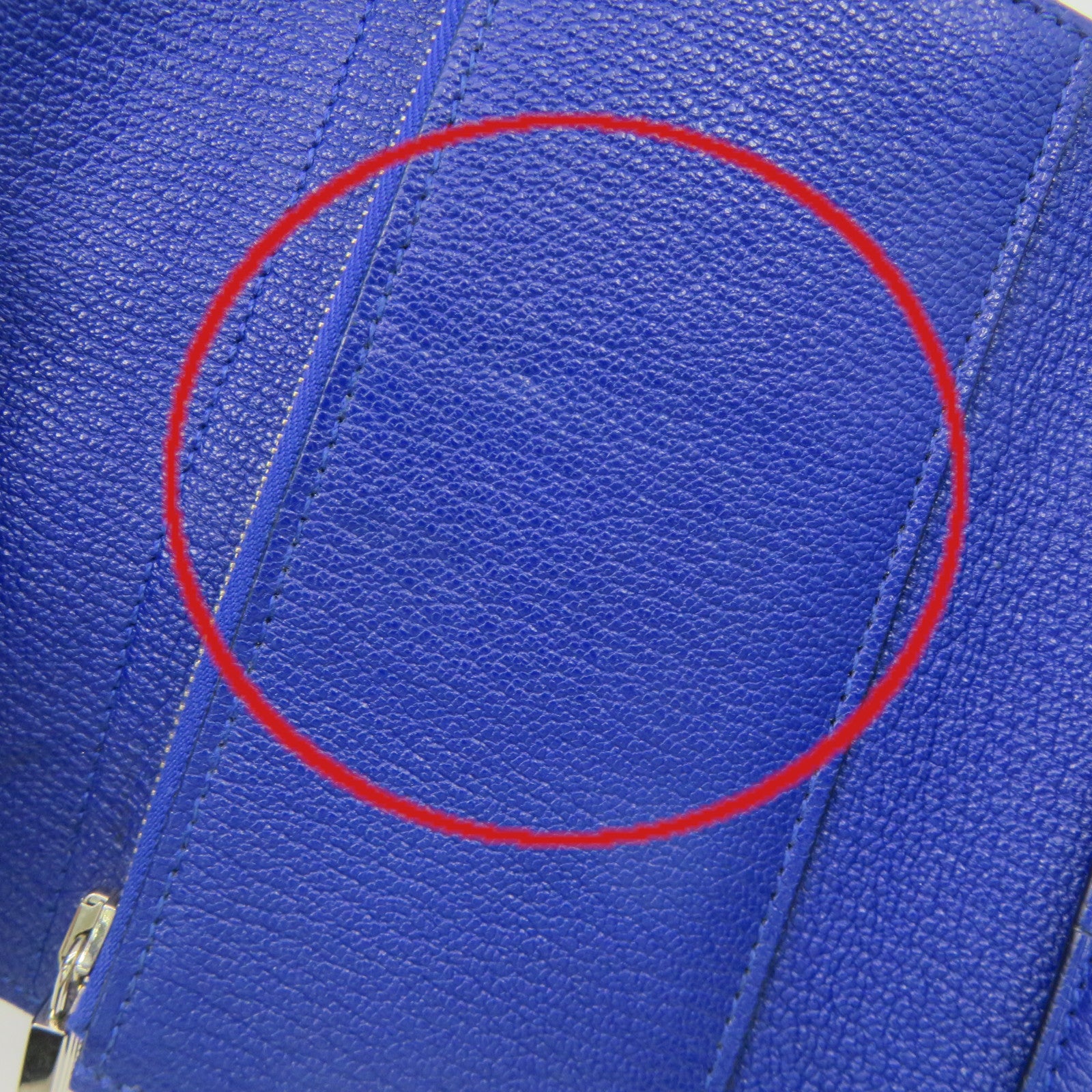 HERMES Chevre皮革Kelly Short Wallet银扣短钱包Bleu Electrique蓝色