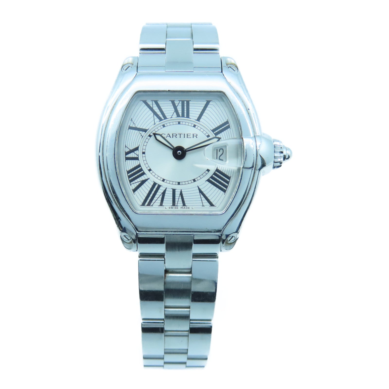 CARTIER Roadstar 31cm Stainless Steel Watch Quartz Movement White
