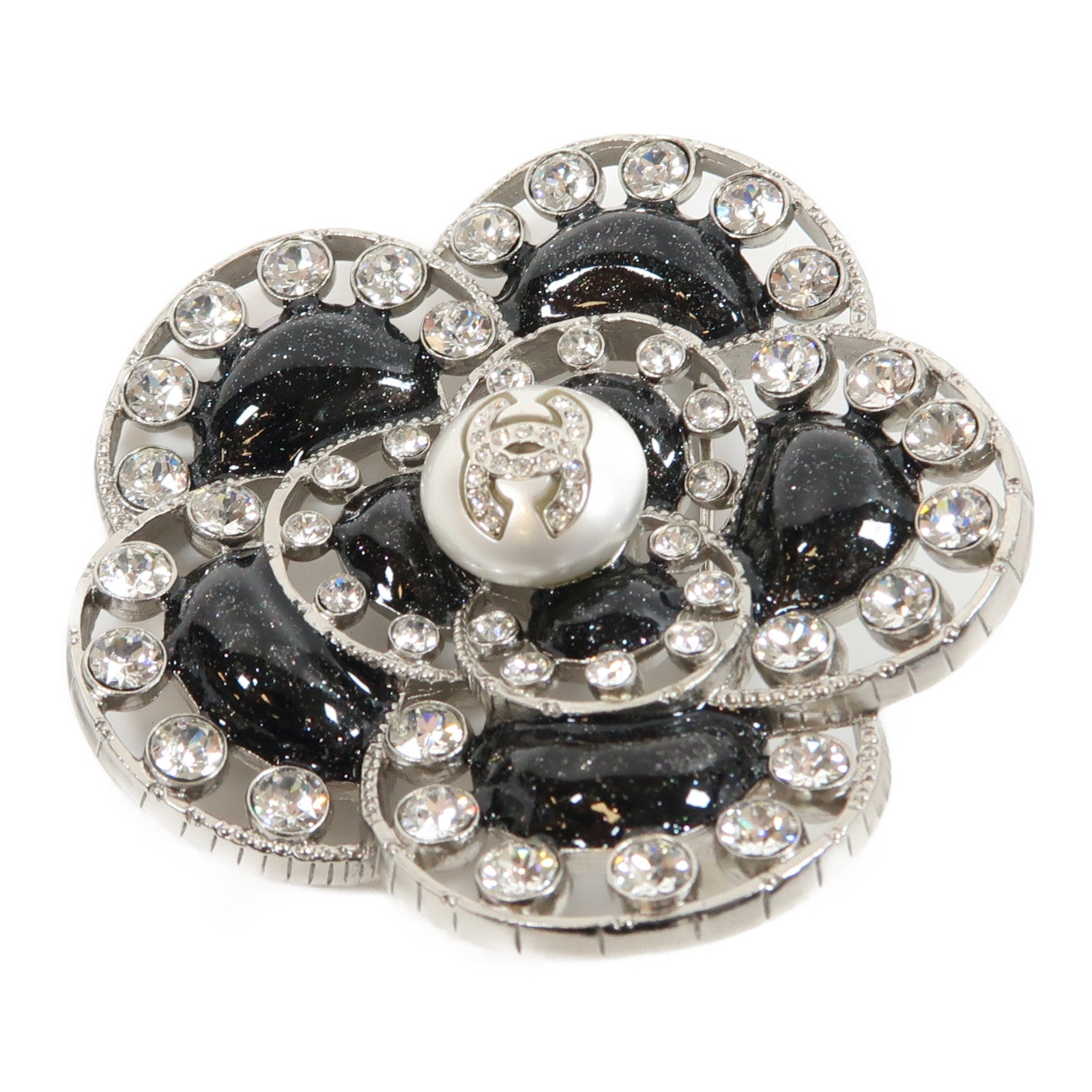 CHANEL 金屬Brooch胸針銀色/黑色