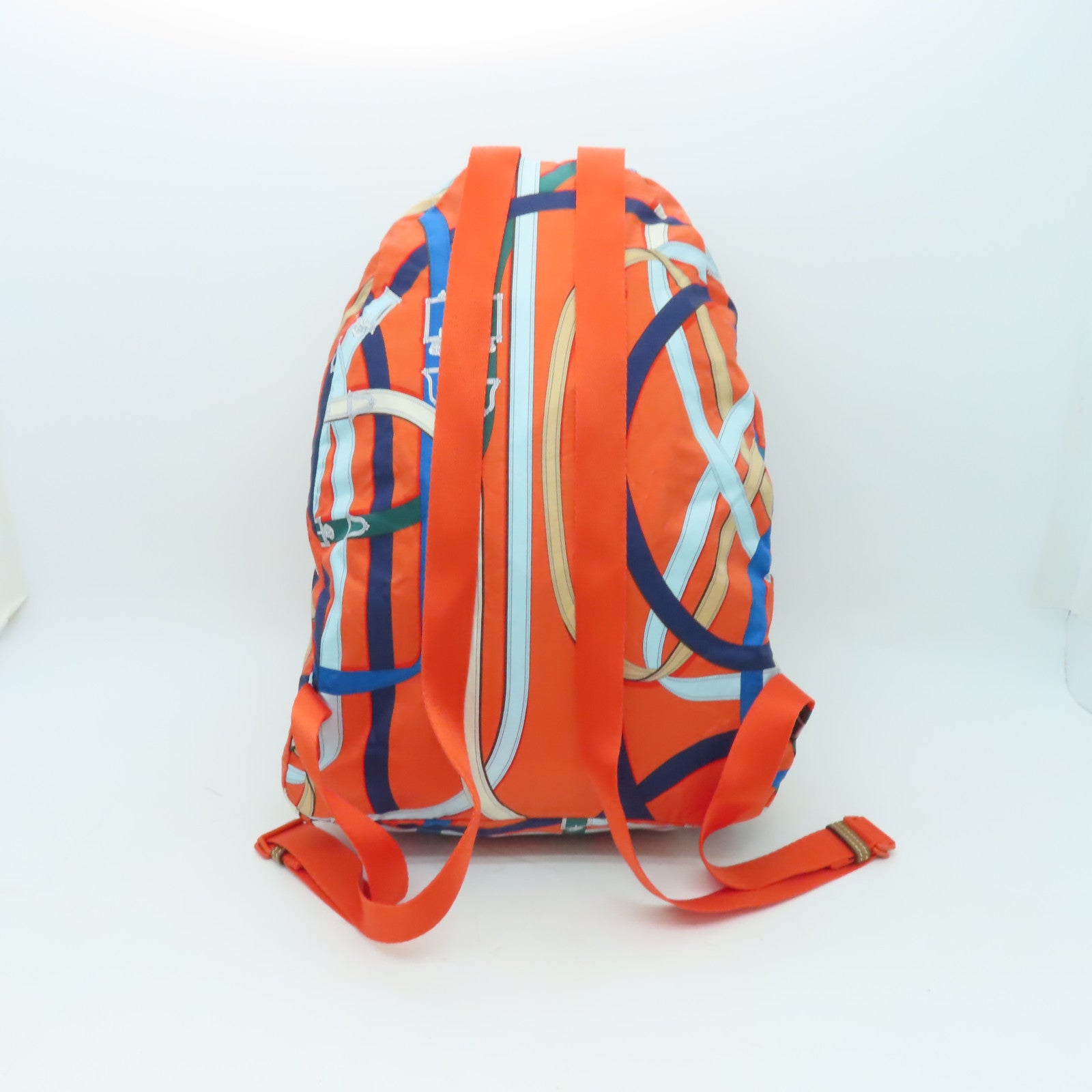 HERMES 絲質Airsilk Backpack銀扣背包橙色