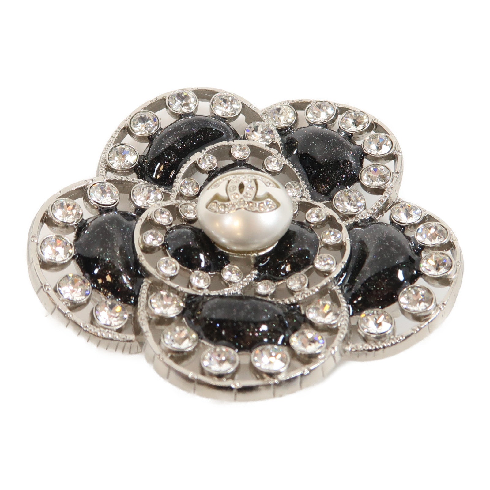 CHANEL 金屬Brooch胸針銀色/黑色