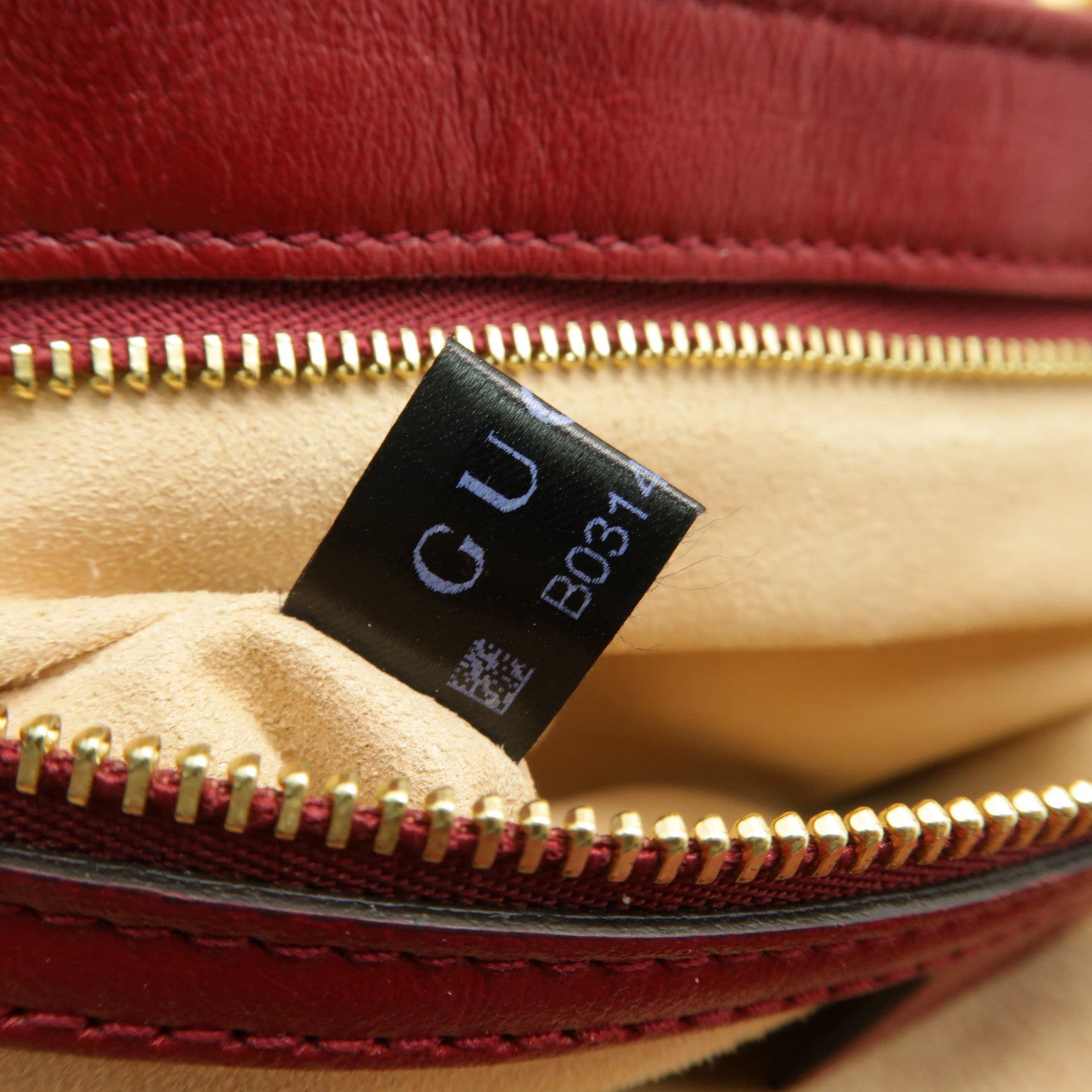 GUCCI 帆布GG Marmont金扣鏈帶肩背袋米色/紅色