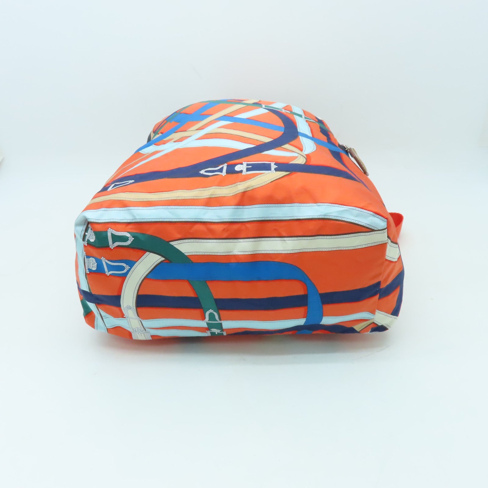 HERMES 絲質Airsilk Backpack銀扣背包橙色