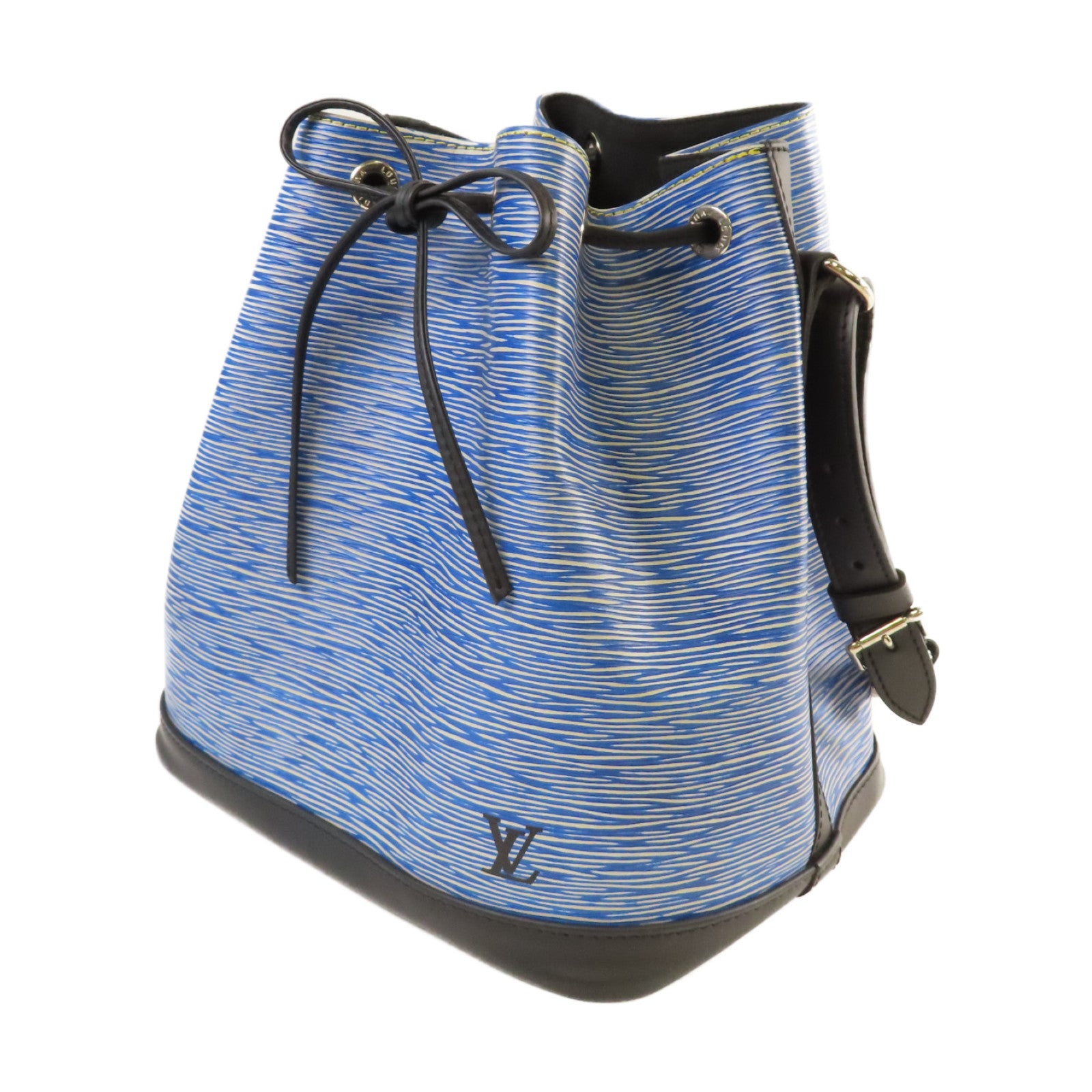 LOUIS VUITTON Epi皮革Petite Noe Shoulder Bag銀扣肩背袋藍色/黑色
