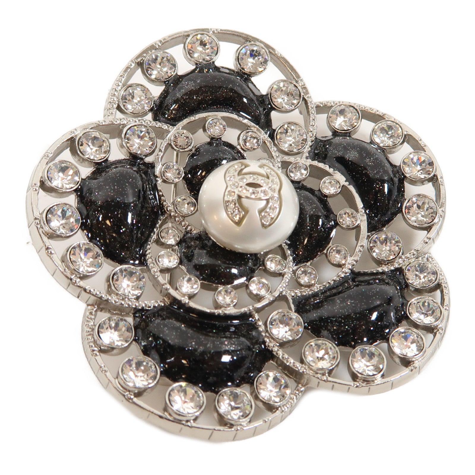 CHANEL 金屬Brooch胸針銀色/黑色