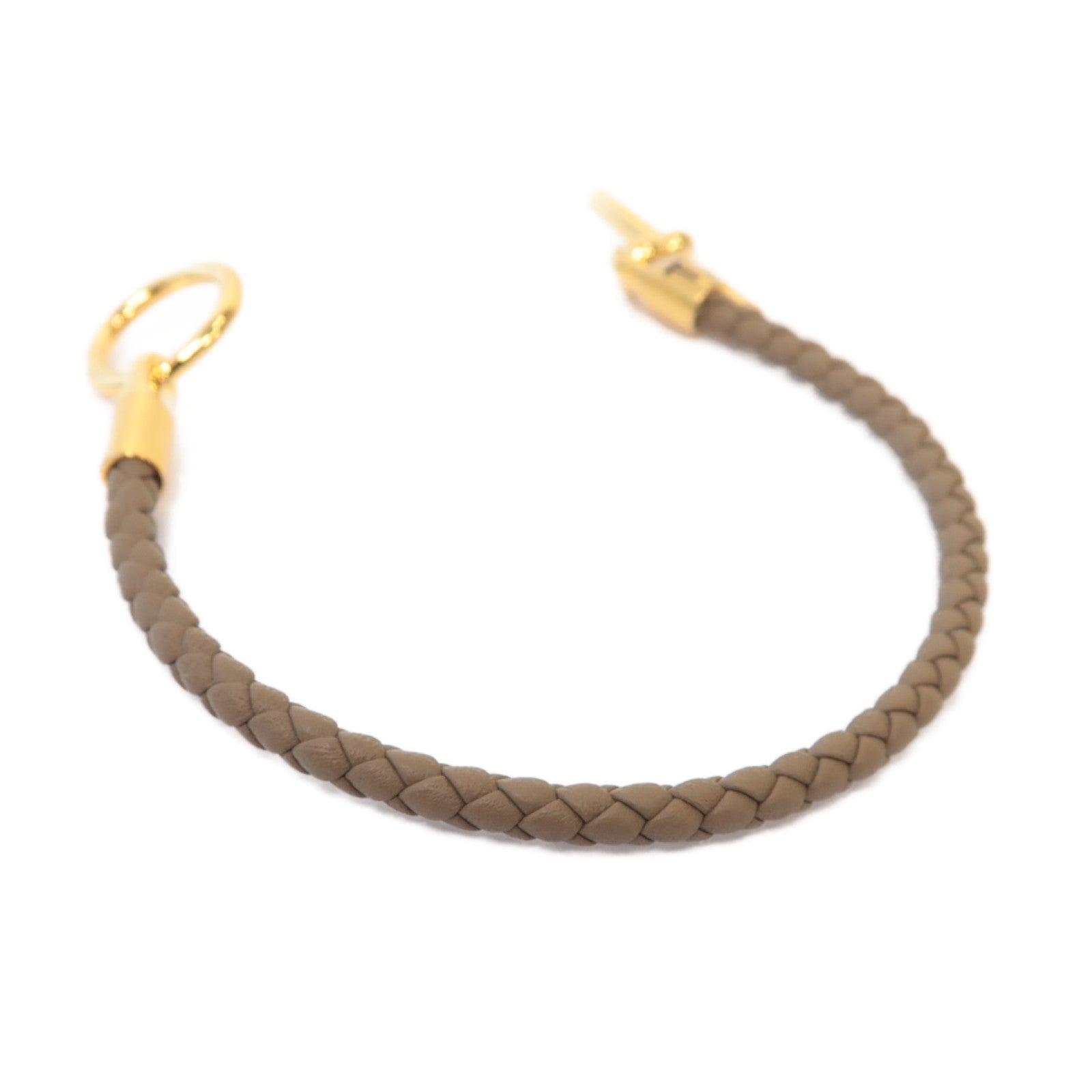 HERMES Swift皮革Glenan Bracelet金扣手鐲灰色