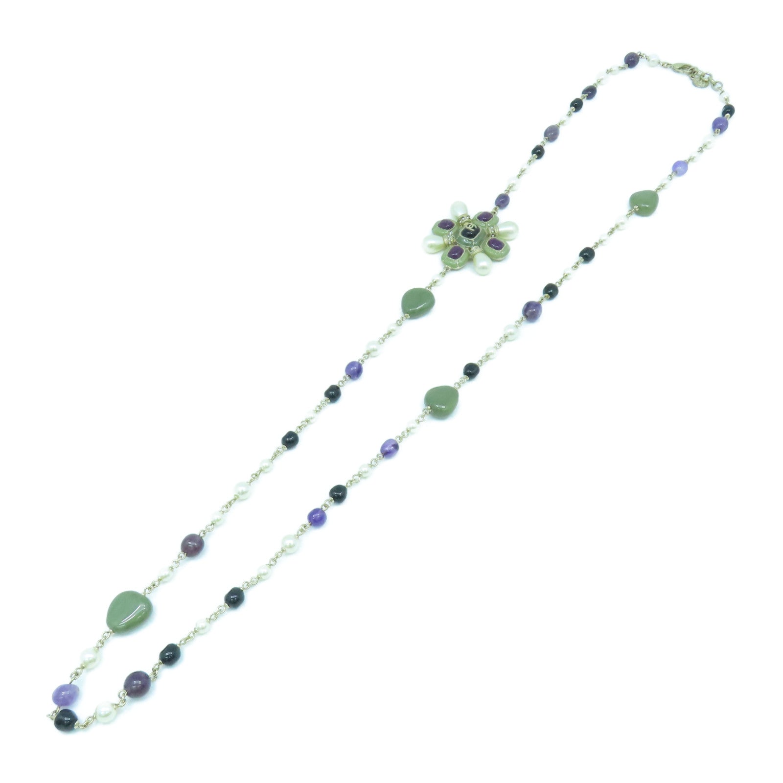 CHANEL 金屬Necklace項鍊綠色/白色/黑色/紫色