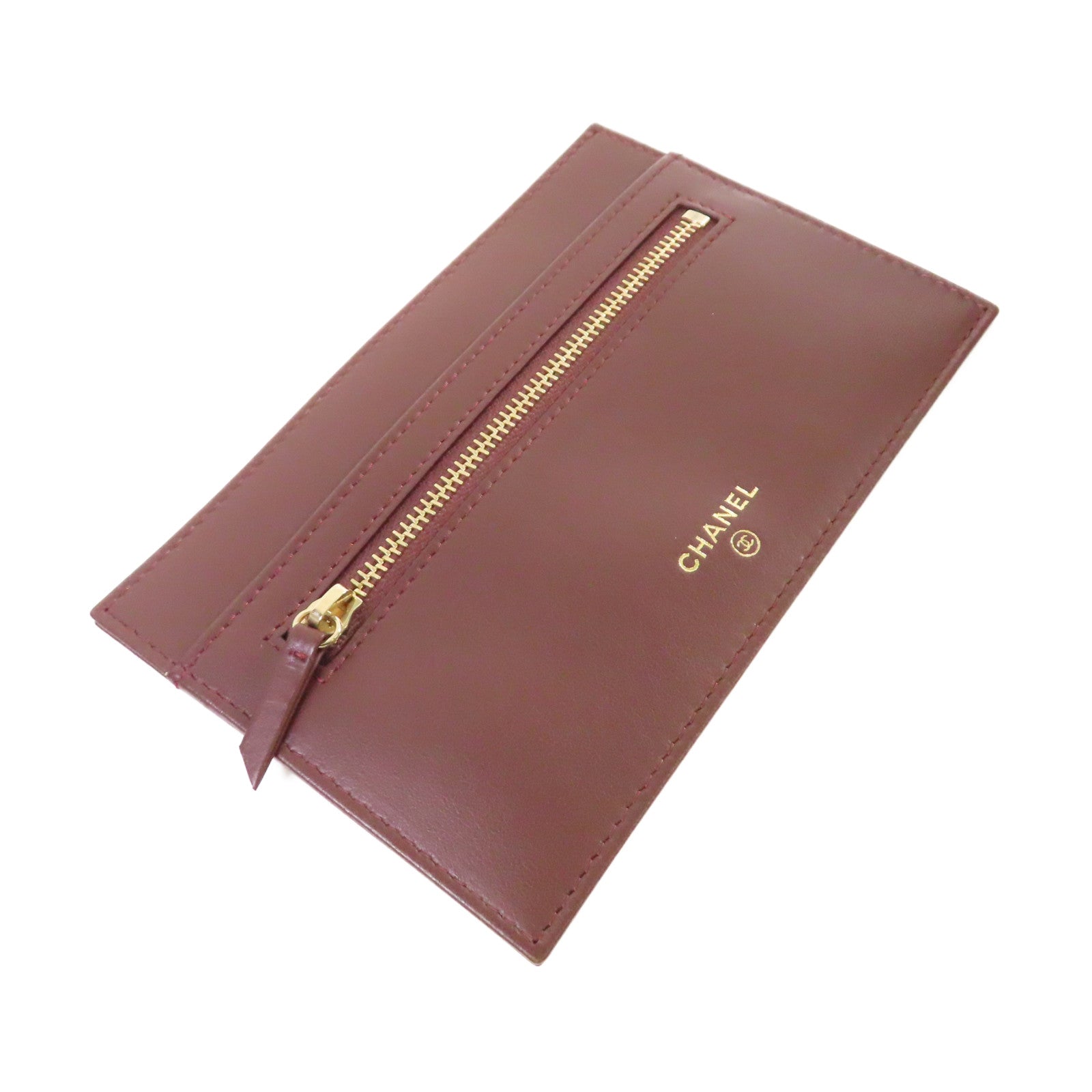 CHANEL 菱格Caviar皮革Pouch Wallet銀扣手拿錢包黑色