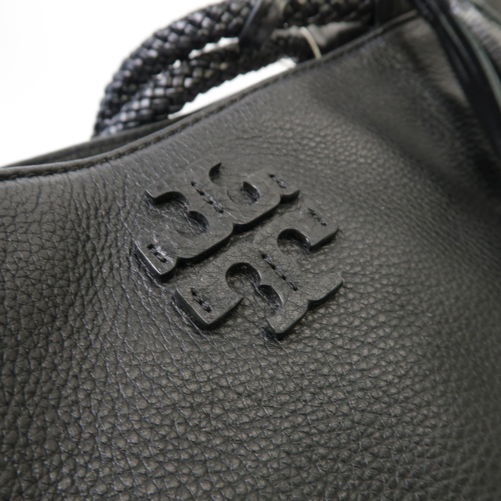 Tory Burch 牛皮皮革Tote Bag金扣手挽袋黒色