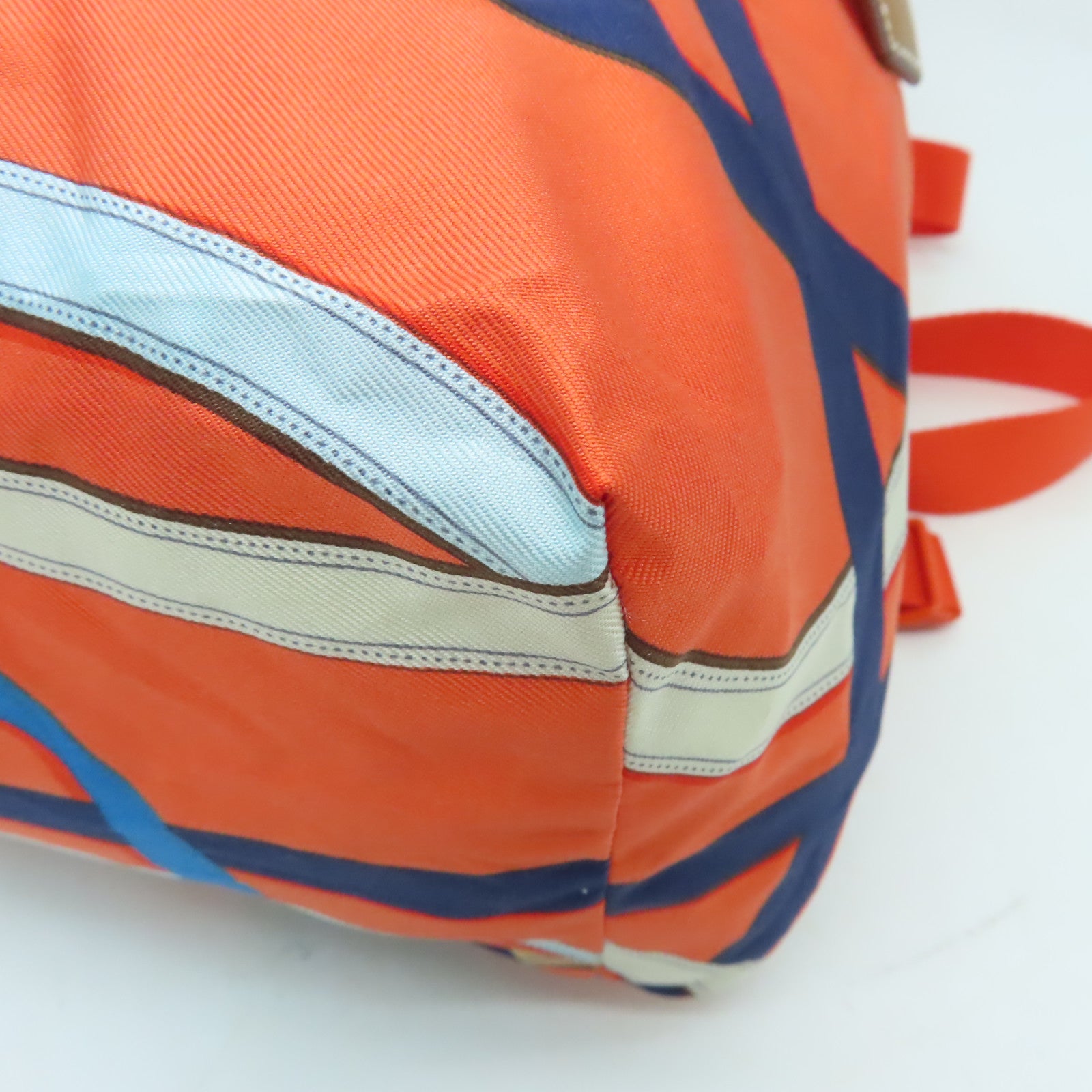 HERMES 絲質Airsilk Backpack銀扣背包橙色