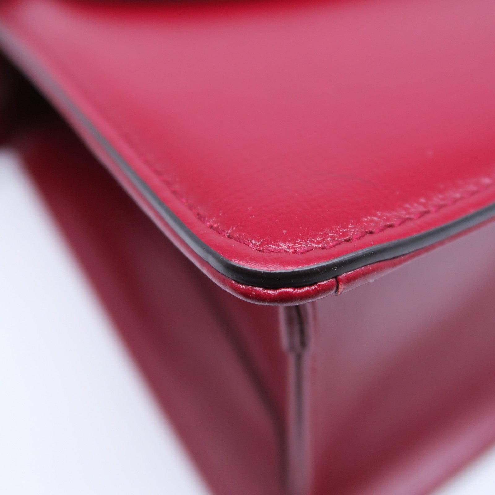 GUCCI 牛皮皮革Shoulder Bag金扣肩背袋紅色