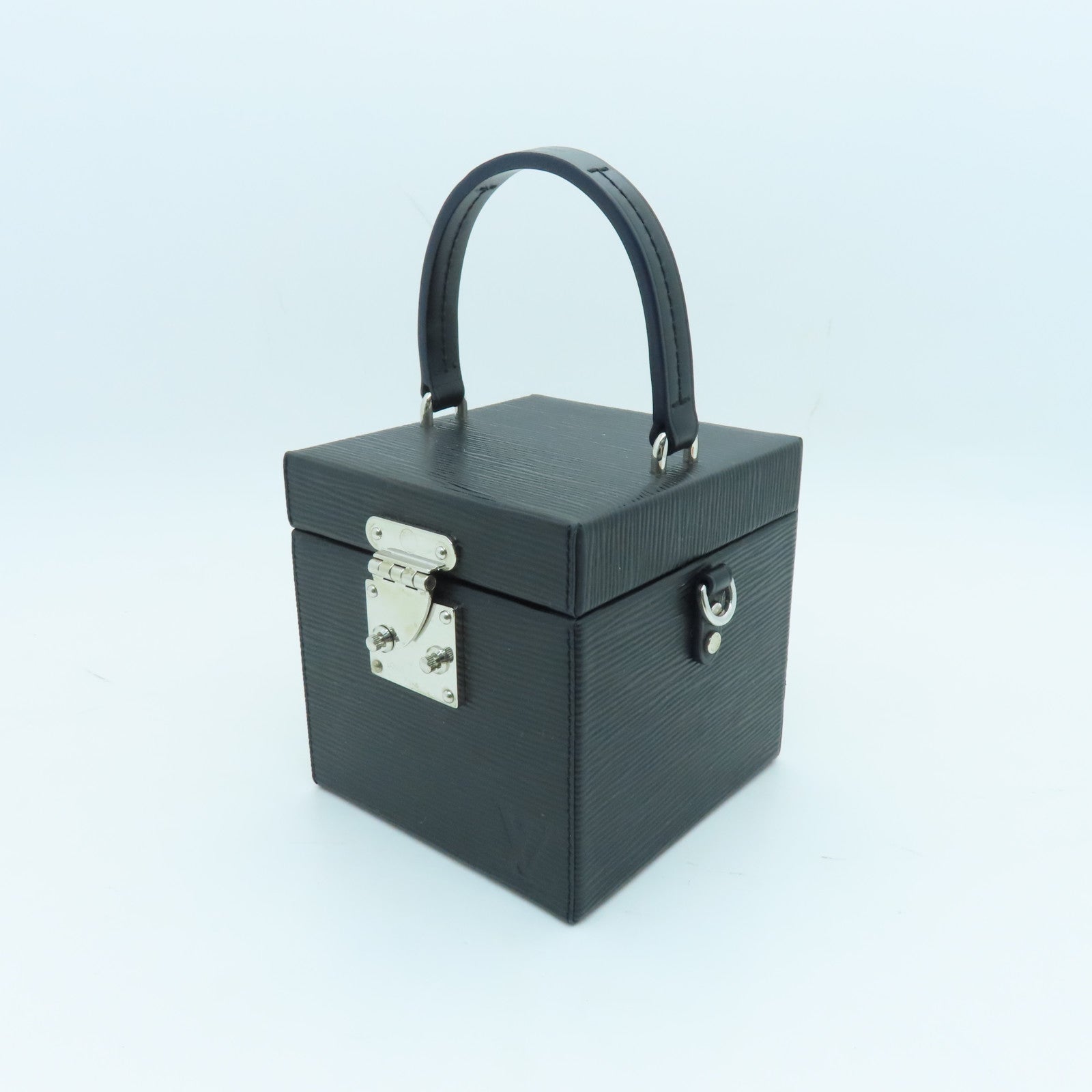 LOUIS VUITTON Epi Bleecker Box Silver Buckle Handle Shoulder Backpack Black