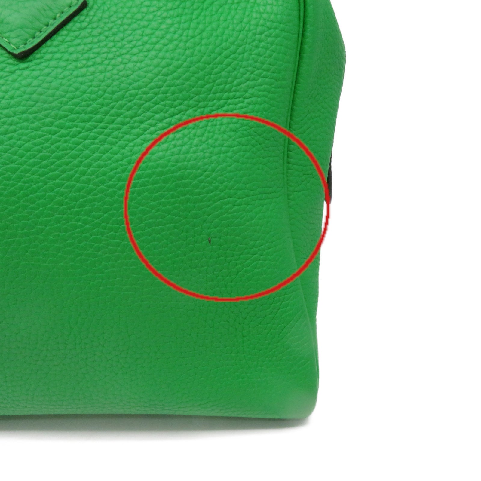 HERMES Clemence皮革Victolia銀扣手挽袋竹子綠色