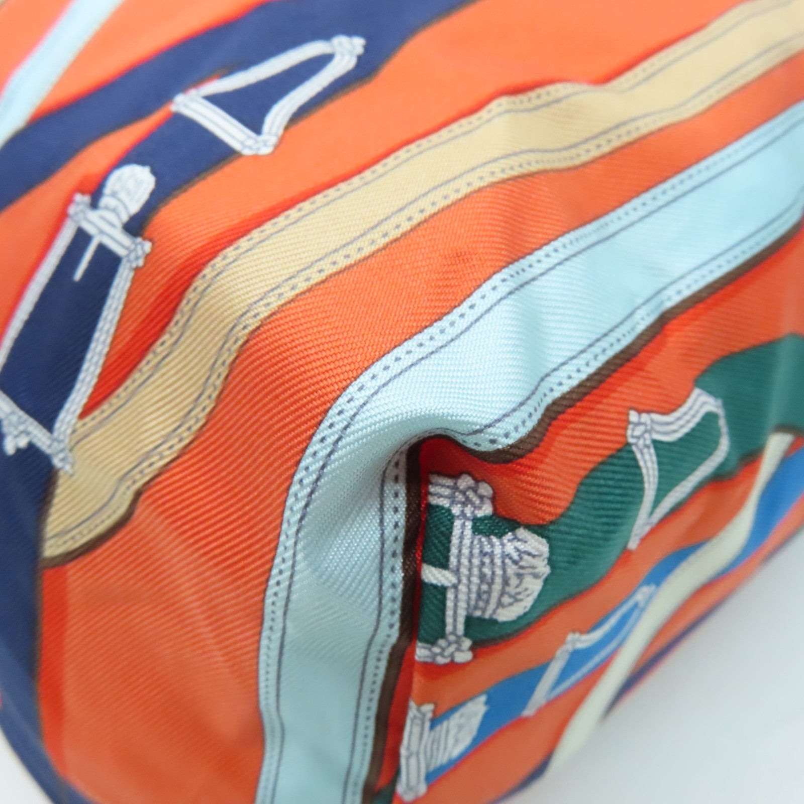 HERMES 絲質Airsilk Backpack銀扣背包橙色