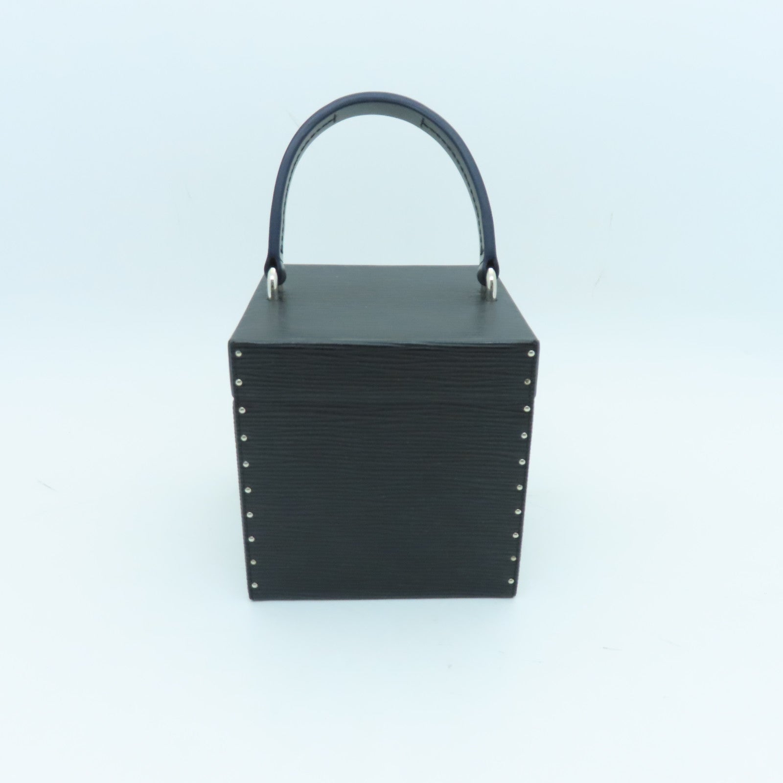 LOUIS VUITTON Epi Bleecker Box Silver Buckle Handle Shoulder Backpack Black