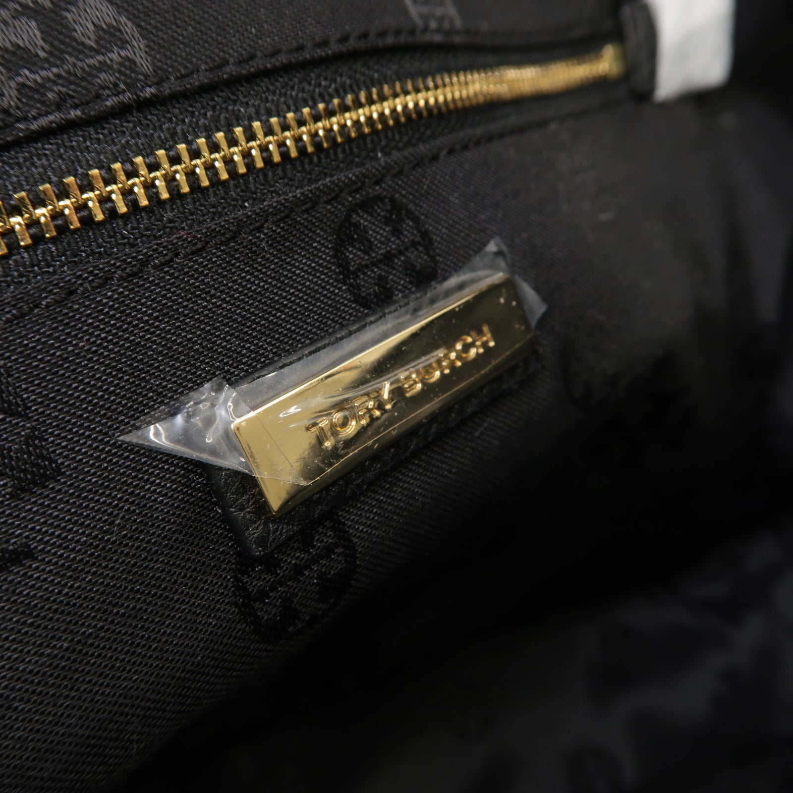 Tory Burch 牛皮皮革Tote Bag金扣手挽袋黒色