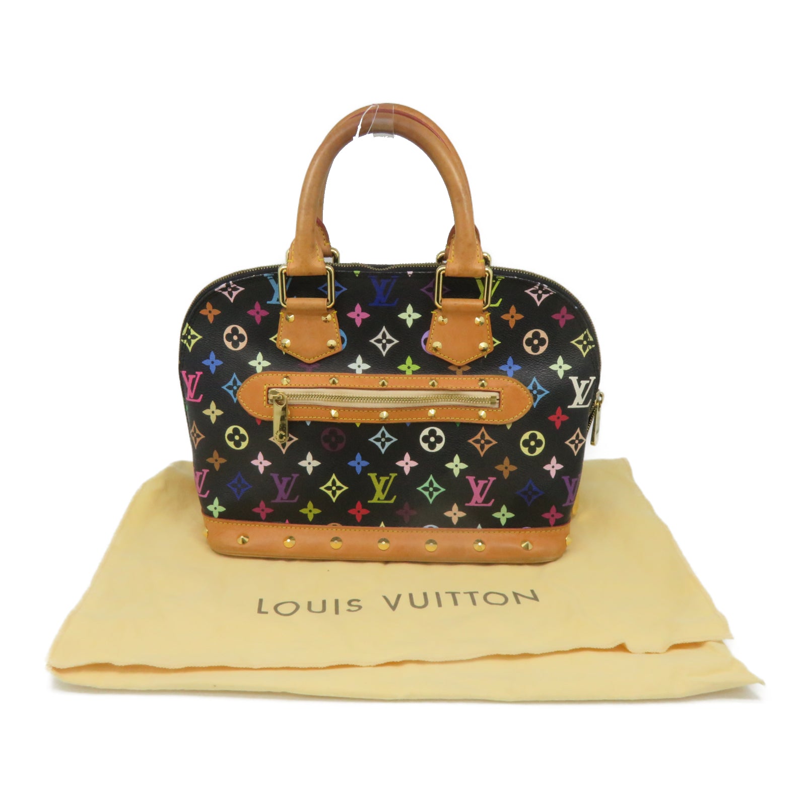 LOUIS VUITTON Monogram Multicolore Alma gold buckle handle bag multicolor
