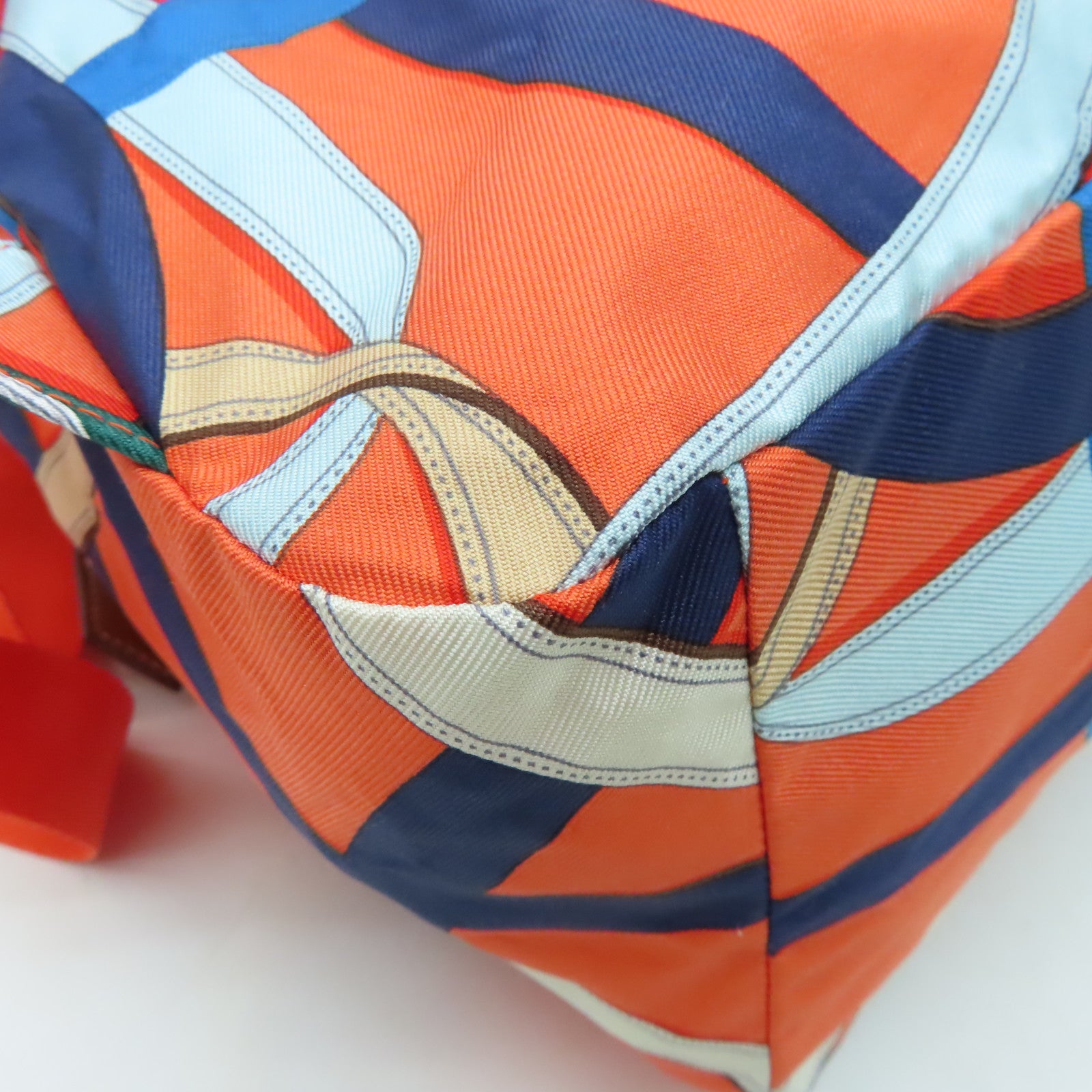 HERMES 絲質Airsilk Backpack銀扣背包橙色
