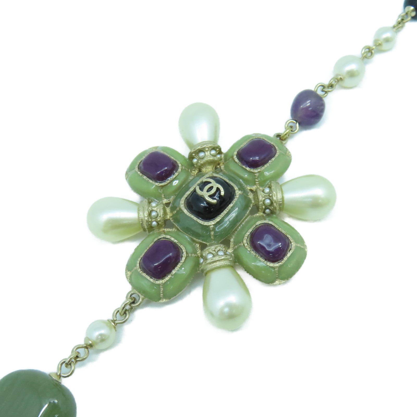 CHANEL 金屬Necklace項鍊綠色/白色/黑色/紫色