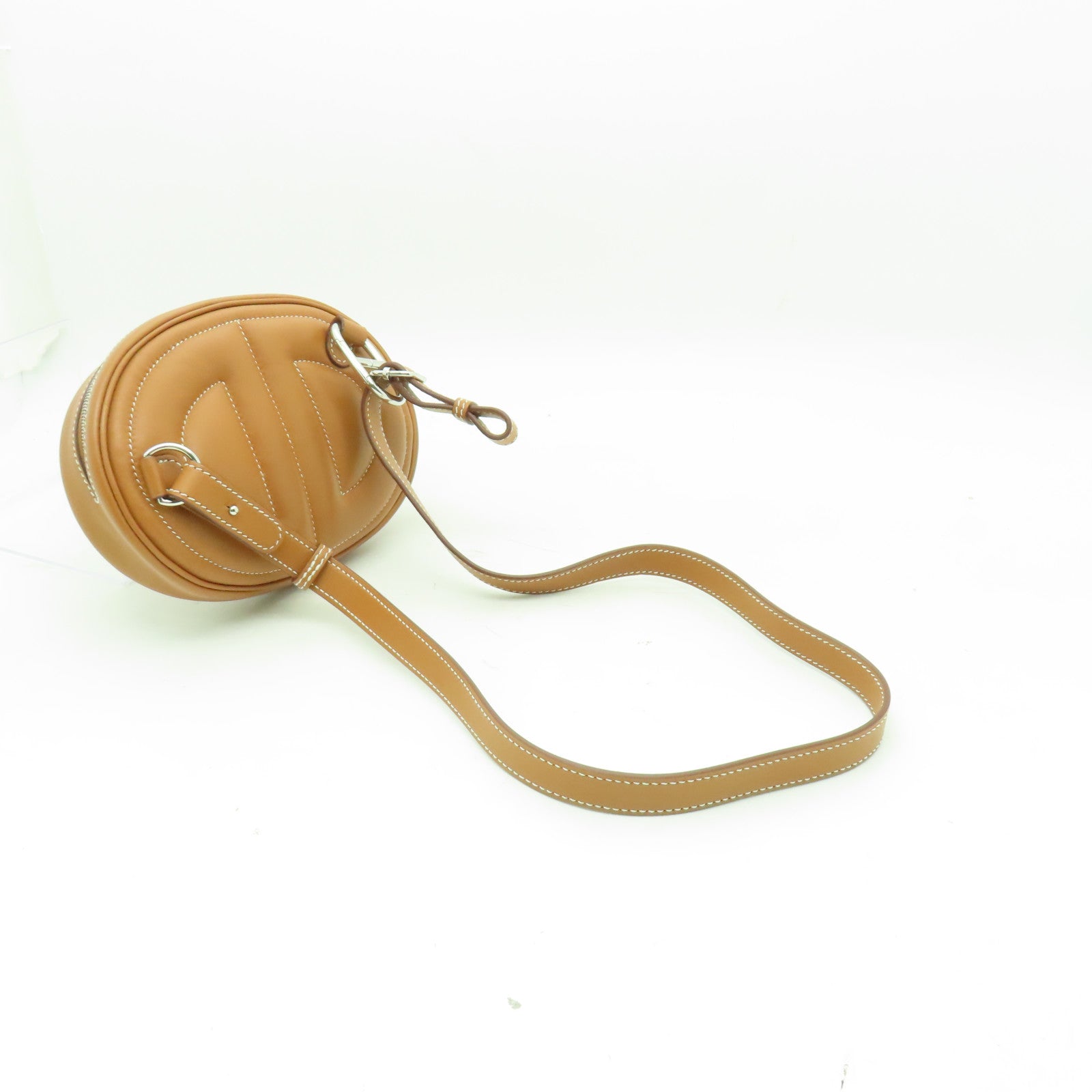 HERMES Swift皮革In The Loop Belt Bag銀扣腰包經典駝色