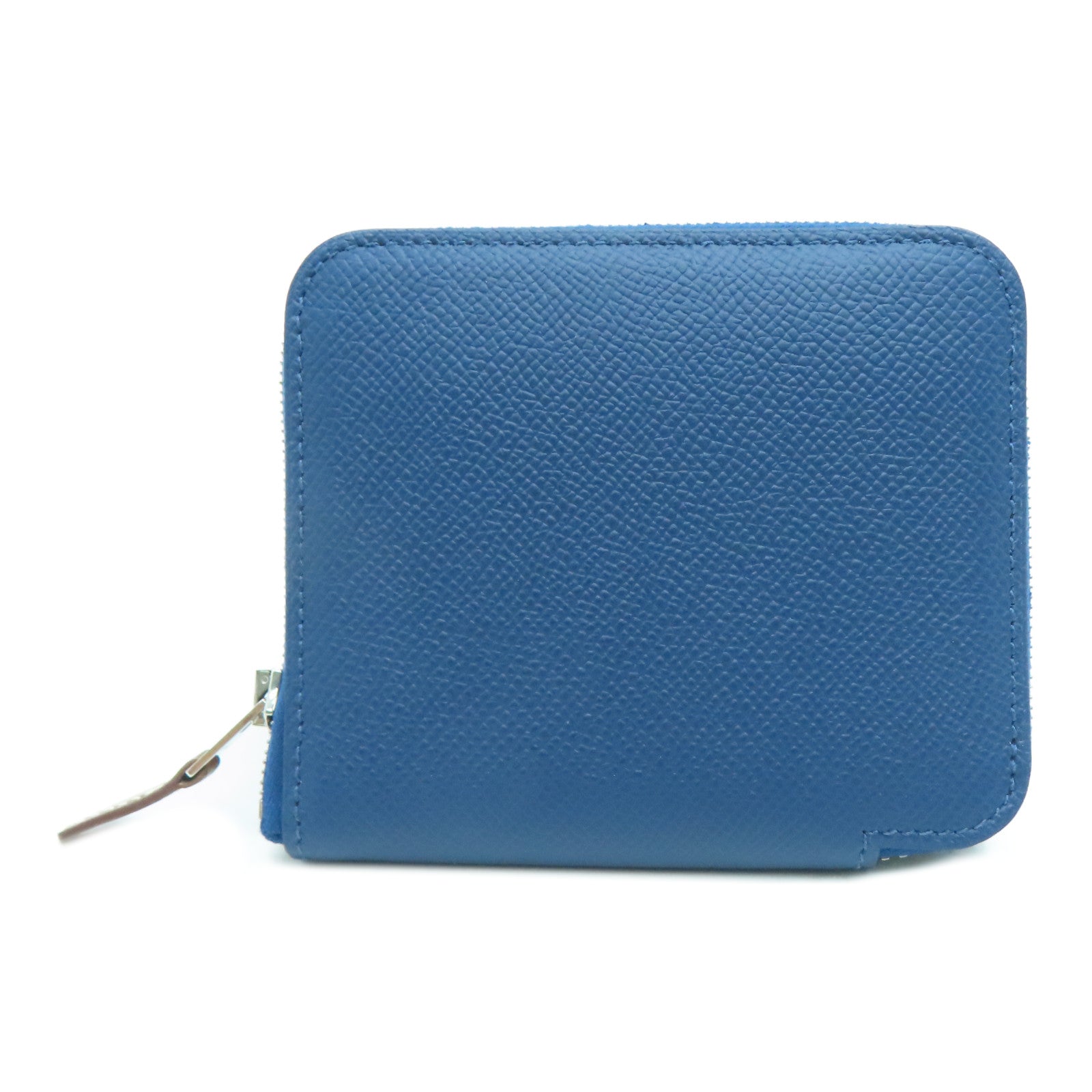 HERMES 【激減優惠】Epsom皮革Silk‘in Compact Wallet拉鏈錢包藍色