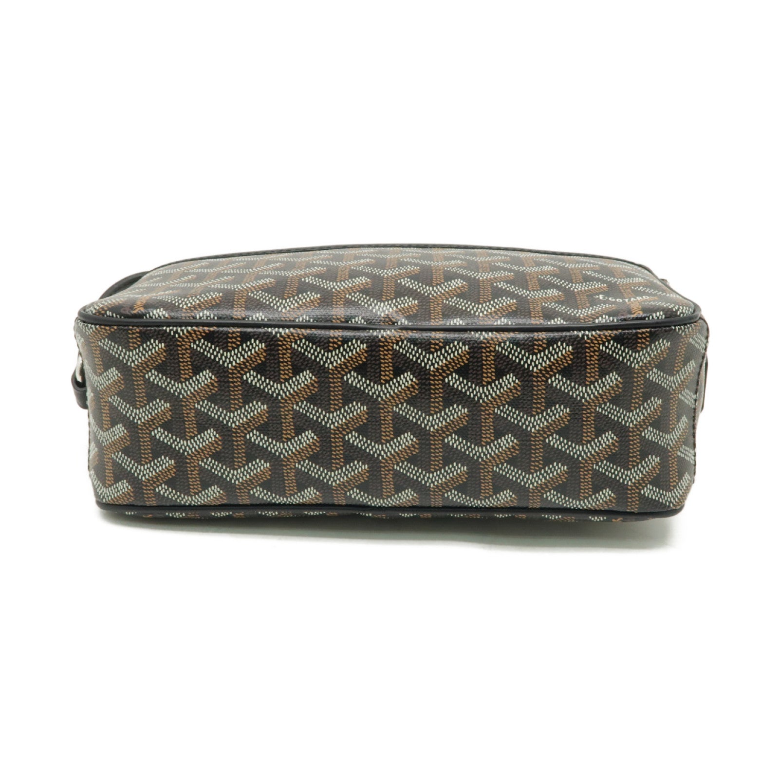 GOYARD 塗層帆布Cap-Vert PM銀扣肩背袋黒色/棕色