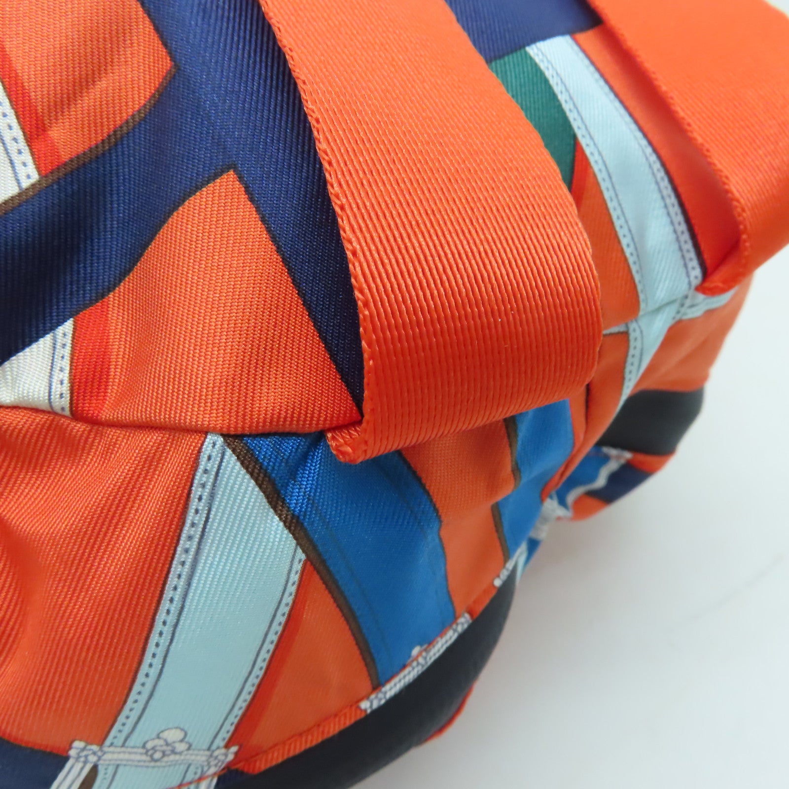 HERMES 絲質Airsilk Backpack銀扣背包橙色