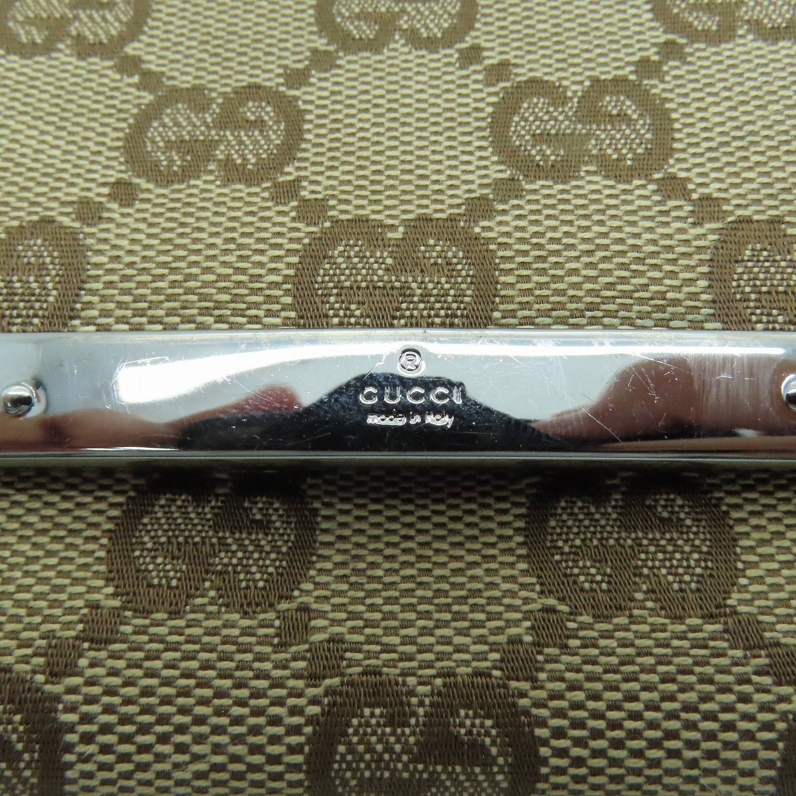 GUCCI 帆布Wallet金扣钱包米色