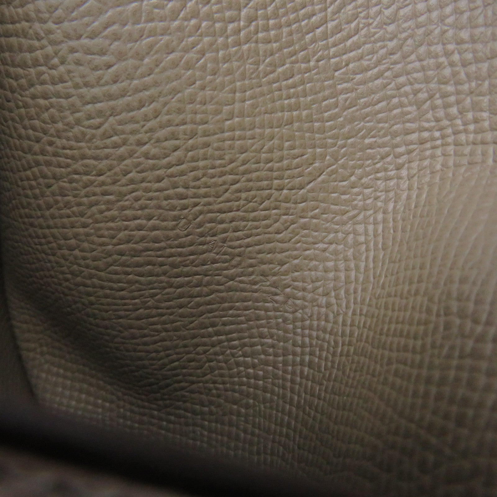 HERMES Epsom Leather Bearn Wallet Silver Buckle Short Wallet Etoupe Brown
