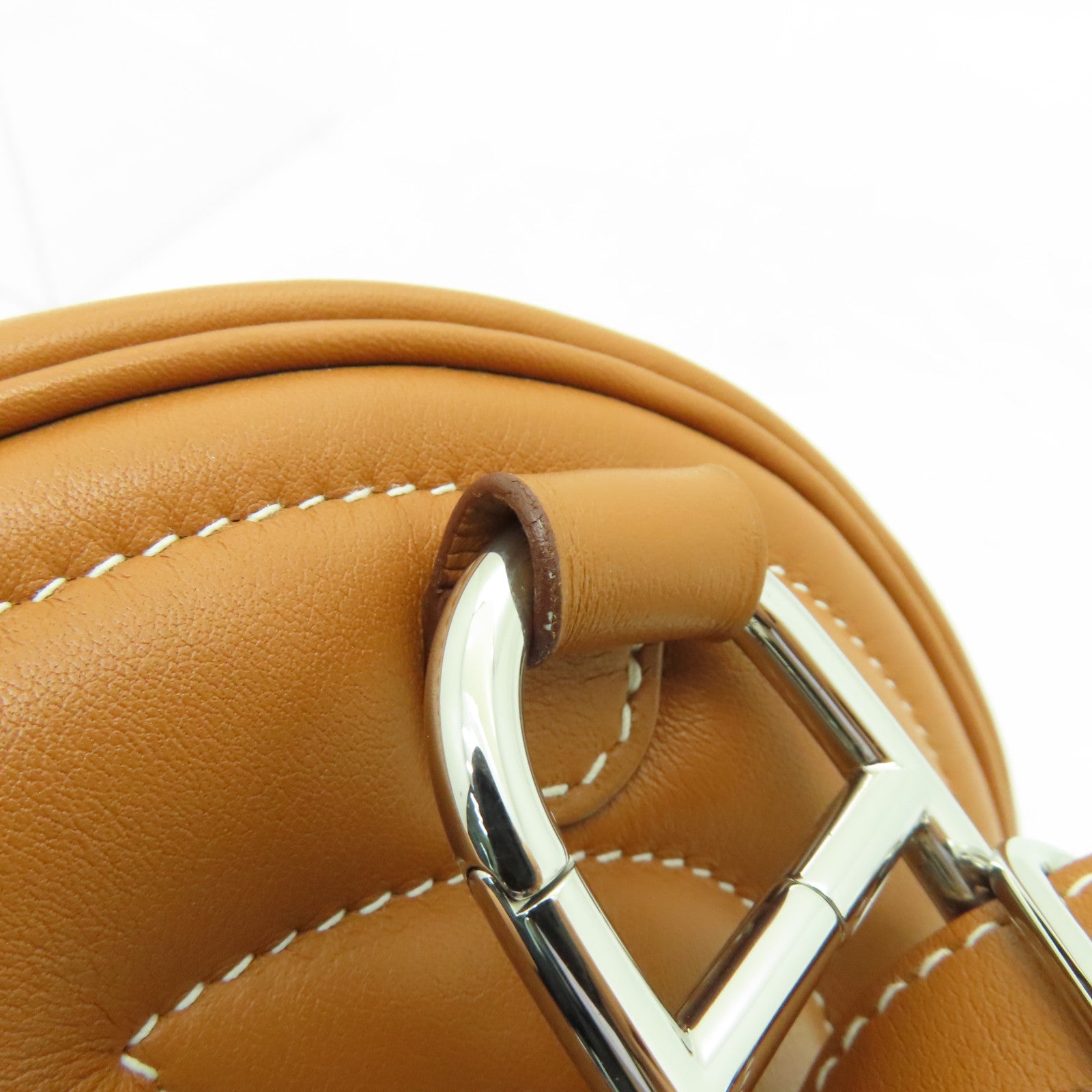 HERMES Swift皮革In The Loop Belt Bag銀扣腰包經典駝色
