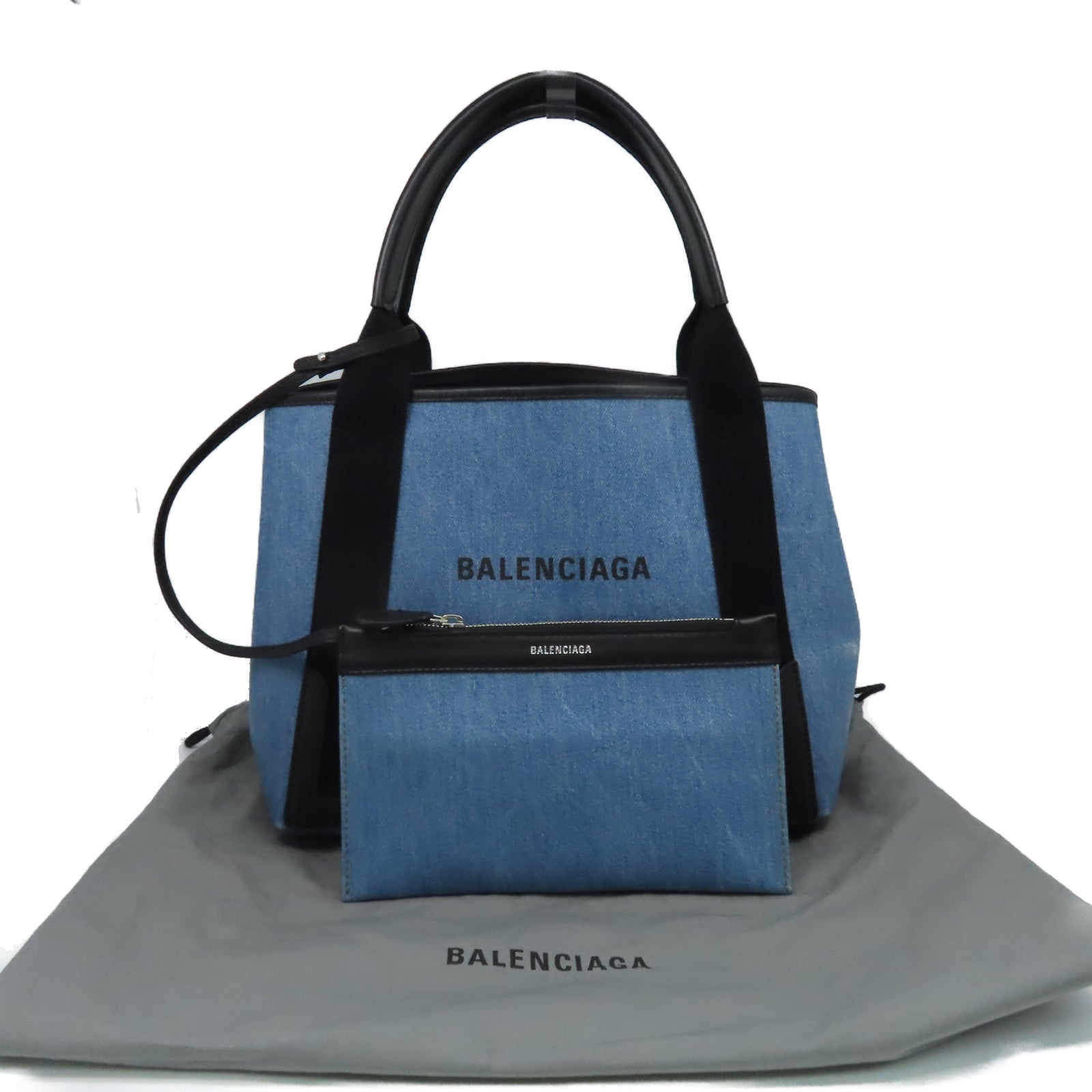 BALENCIAGA 帆布Hand Bag手挽袋藍色/黑色
