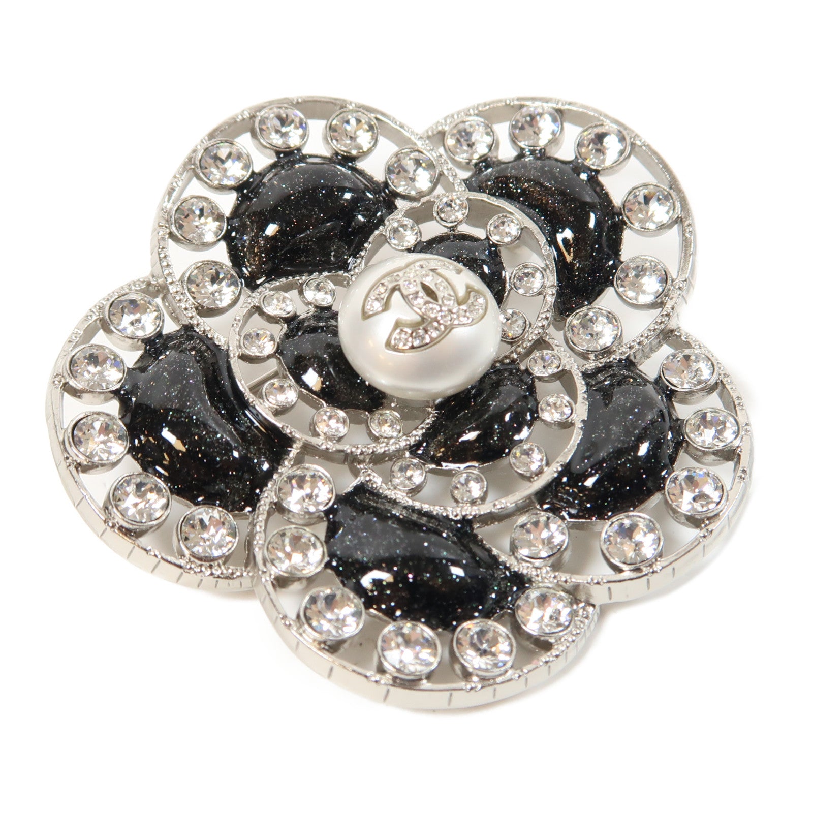 CHANEL 金屬Brooch胸針銀色/黑色