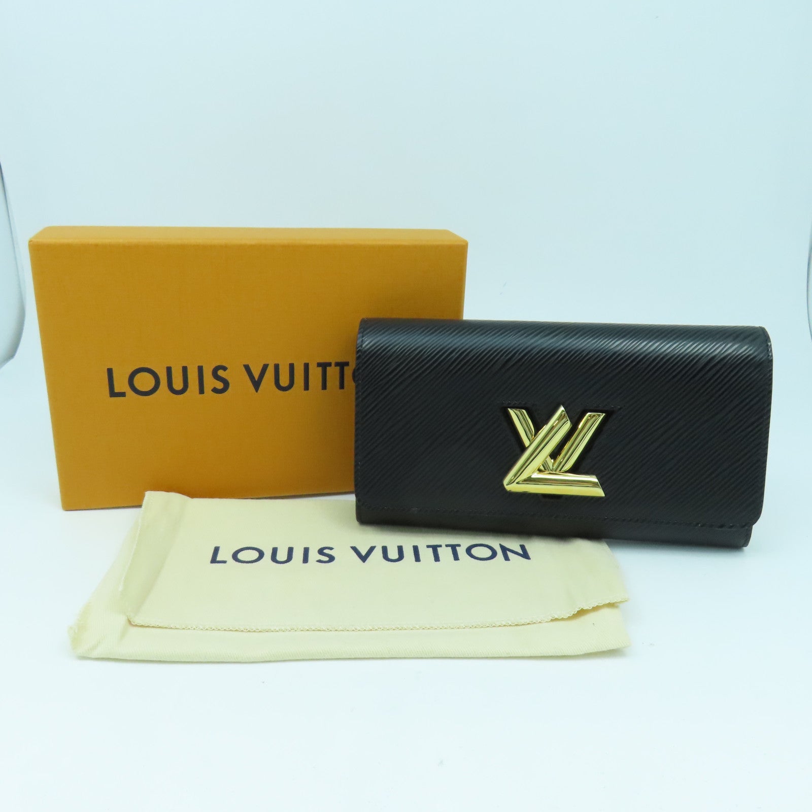 LOUIS VUITTON Epi皮革Twist Long Wallet金扣長錢包黑色
