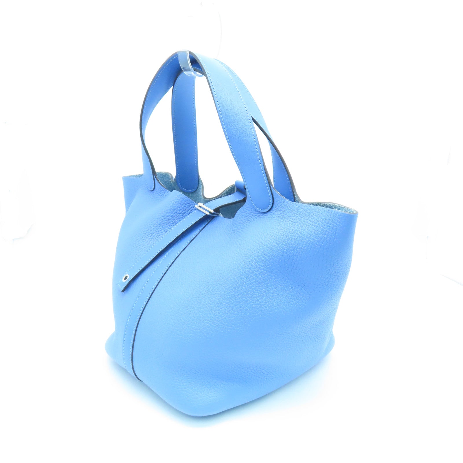 HERMES Clemence皮革Picotin MM手挽袋Bleu Paradis藍色